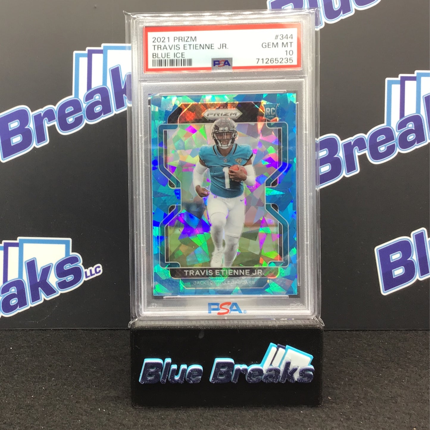 2021 Prizm - Travis Etienne Jr - Blue Ice - Jacksonville Jaguars - #344 - PSA 10