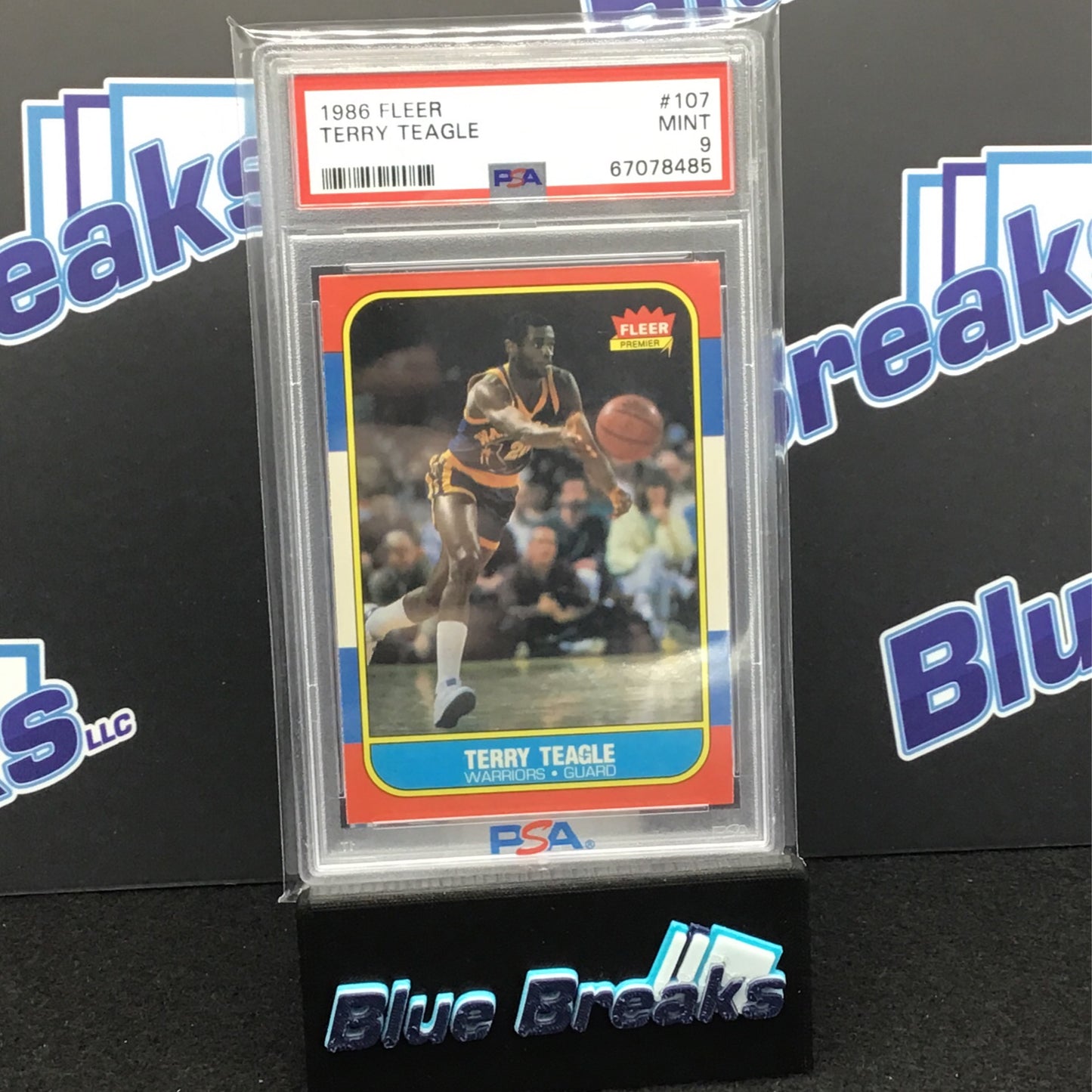 1986 Fleer - Terry Teagle - Warriors - #107 - PSA 9