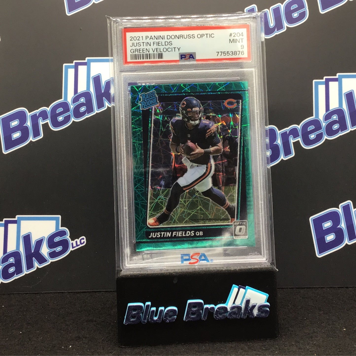 2021 Panini Donruss Optic - Justin Fields - Green Velocity - PSA 9