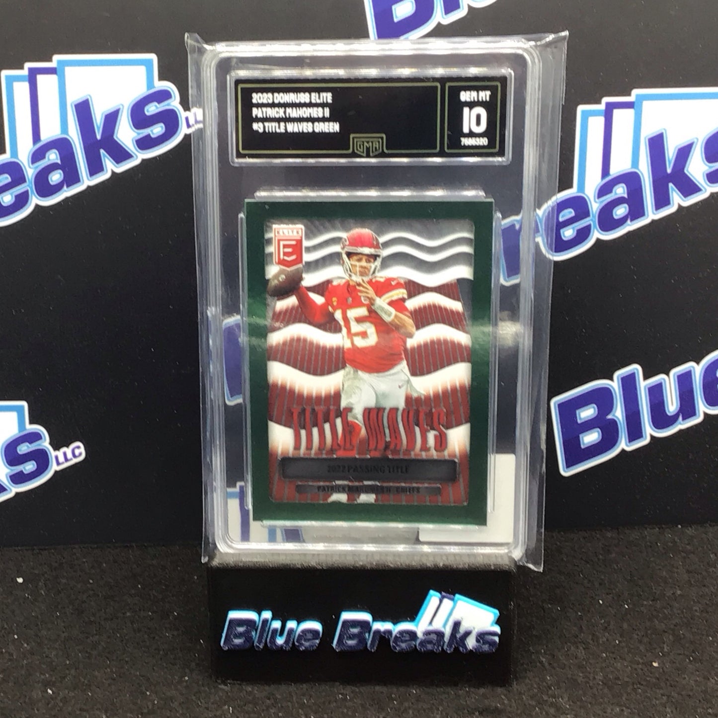 2023 Panini Donruss Elite Title Waves Green Patrick Mahomes II #TW-3 GMA 10 Chiefs