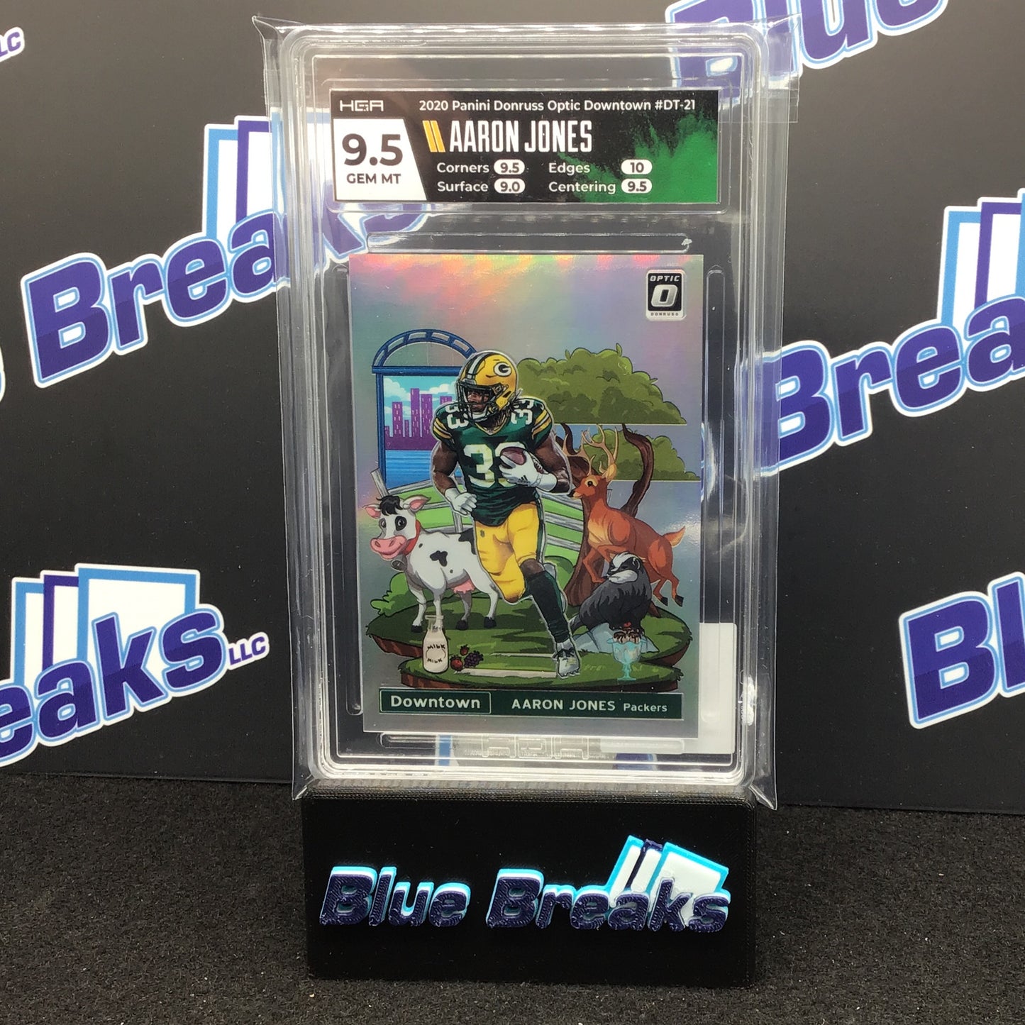 2020 Panini Donruss Optic Downtown Aaron Jones #DT-21 HGA 9.5 Packers