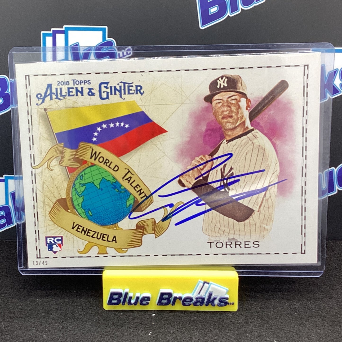 2018 Allen & Ginter World Talent Gleyber Torres auto 13/49 JSA certified