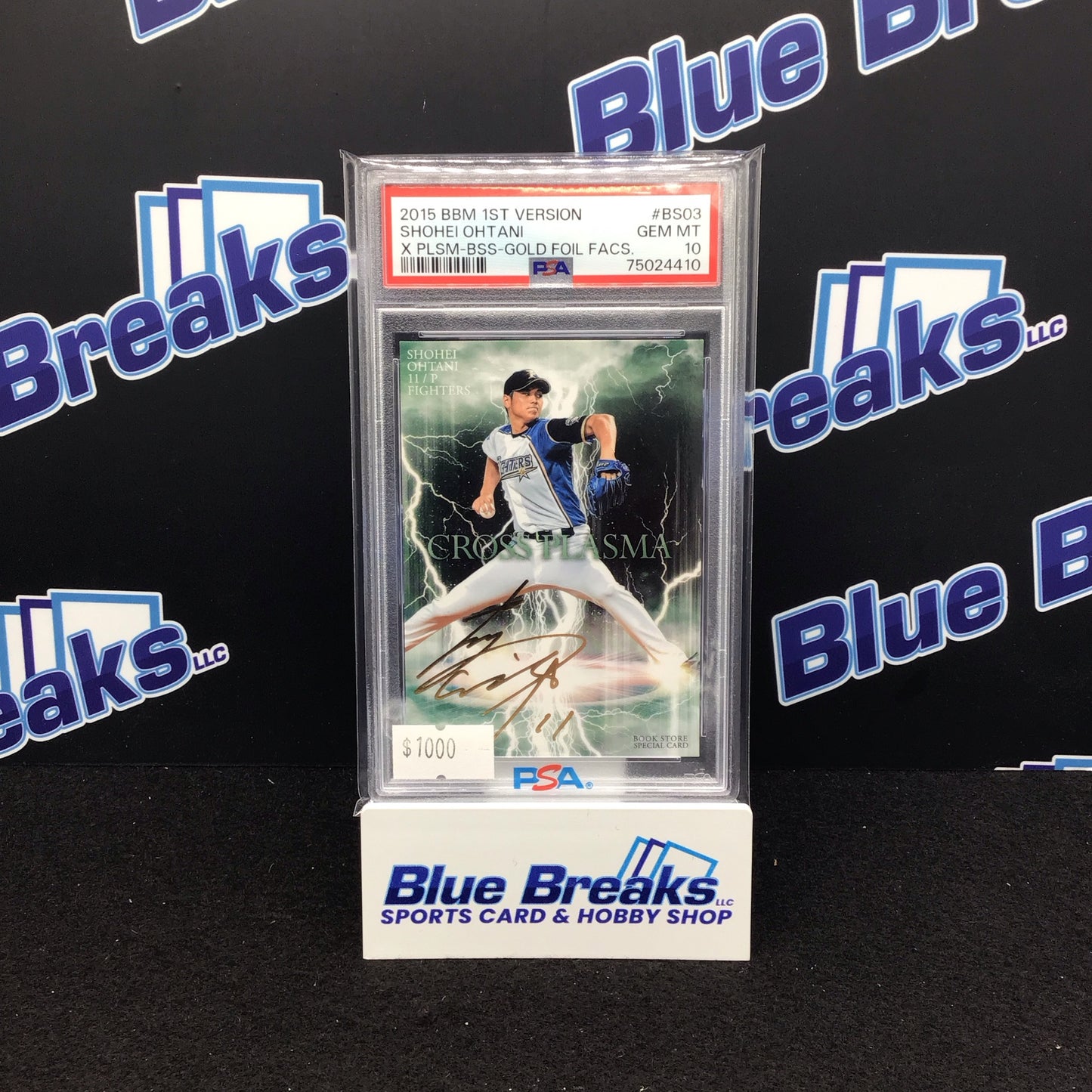 2015 BBM 1st Version X Plasma Gold Foil Facsimile Shohei Ohtani #BS03 PSA 10 Nippon-Ham Fighters