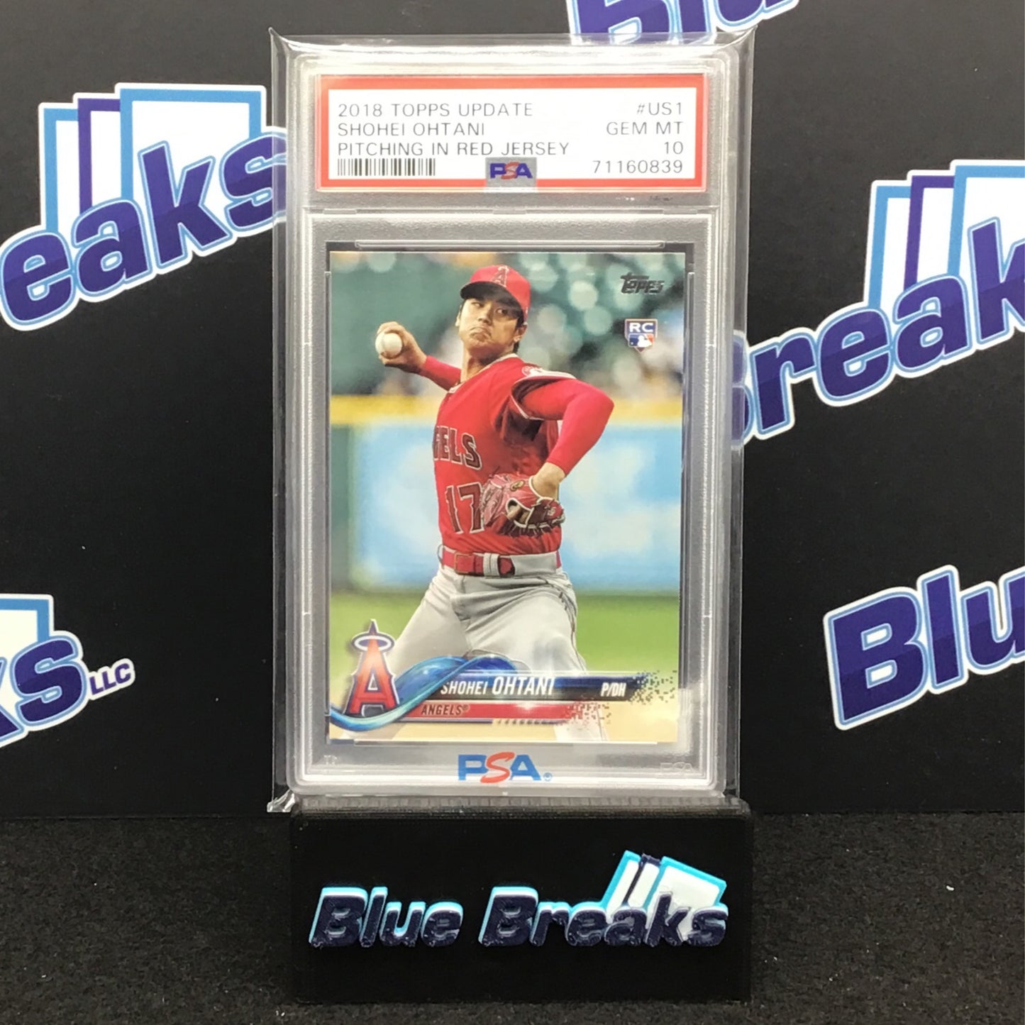 2018 Topps Update Pitching in Red Shohei Ohtani #US1 PSA 10 Angels