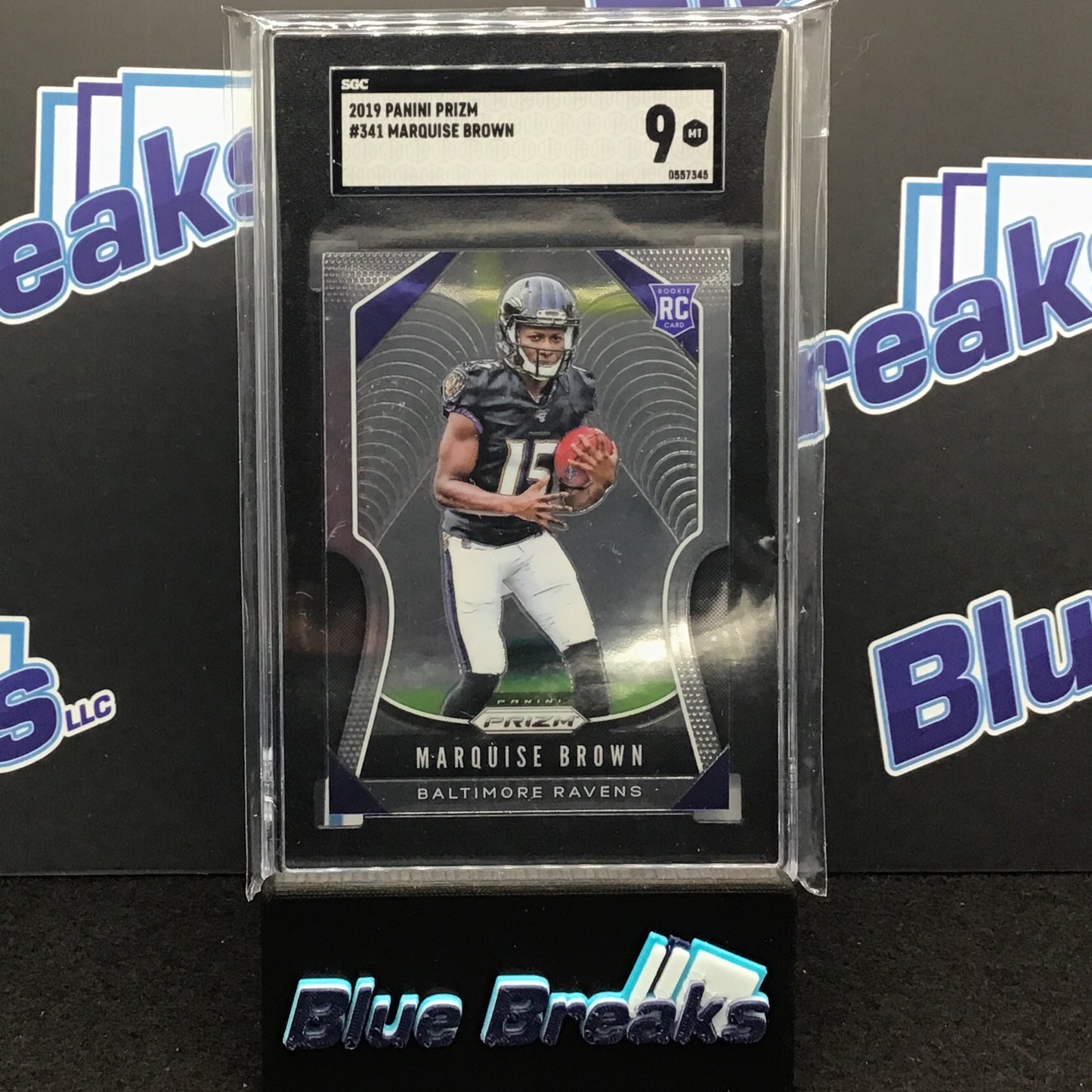 2019 Panini Prizm Marquise Brown #341 SGC 9 Ravens