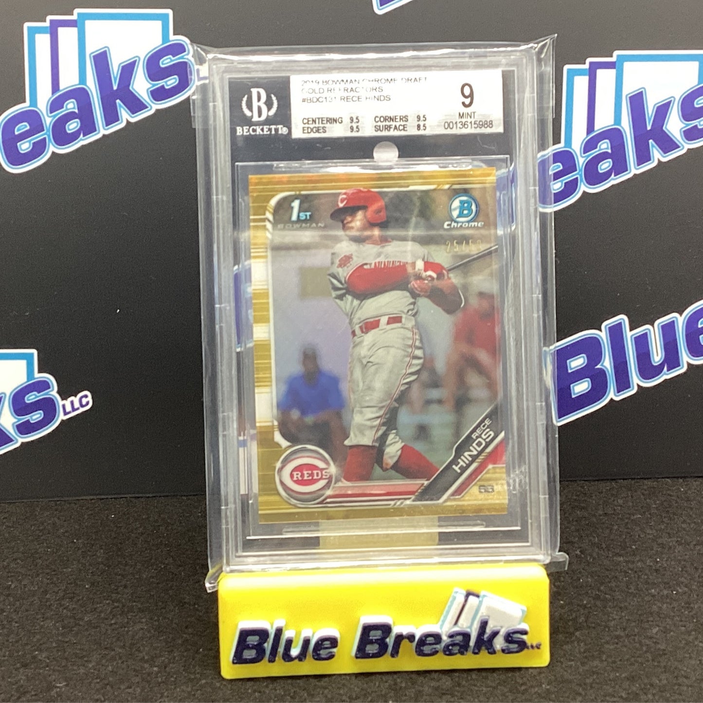 2019 Bowman Draft Chrome - Gold Refractor - Rece Hinds 25/50