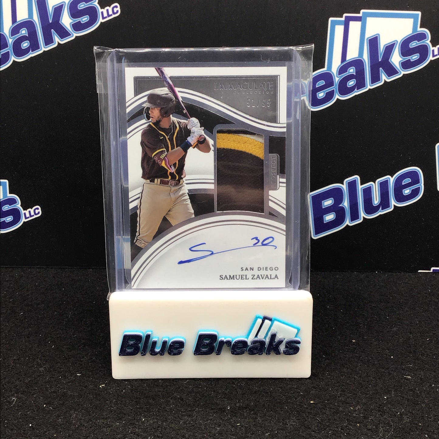 2023 Panini - Immaculate - Samuel Zavala - San Diego Padres - Prospect - Patch - Auto - 51/95 - #35