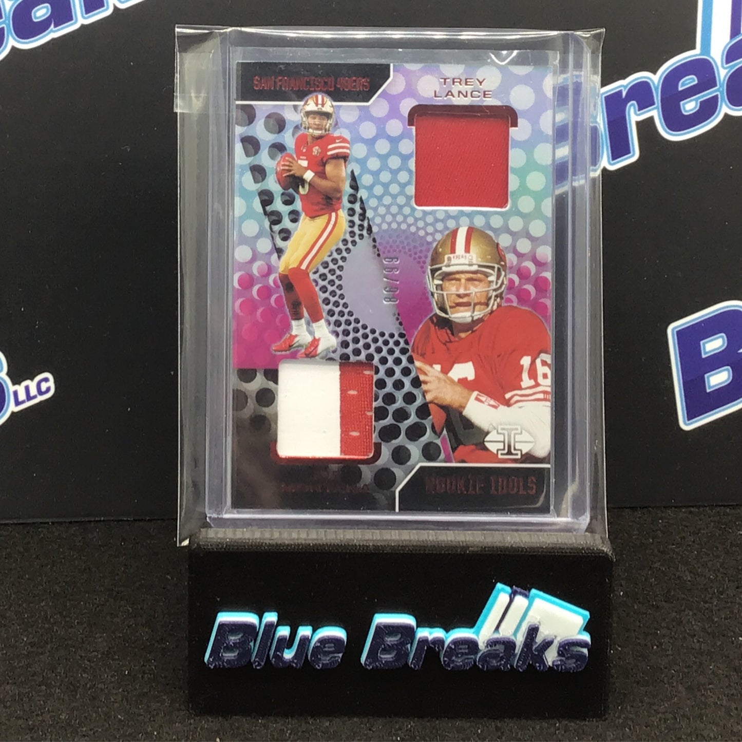 2021 Panini Illusions Rookie Idols Trey Lance Joe Montana dual relic 86/99 #RI-TJ 49ers