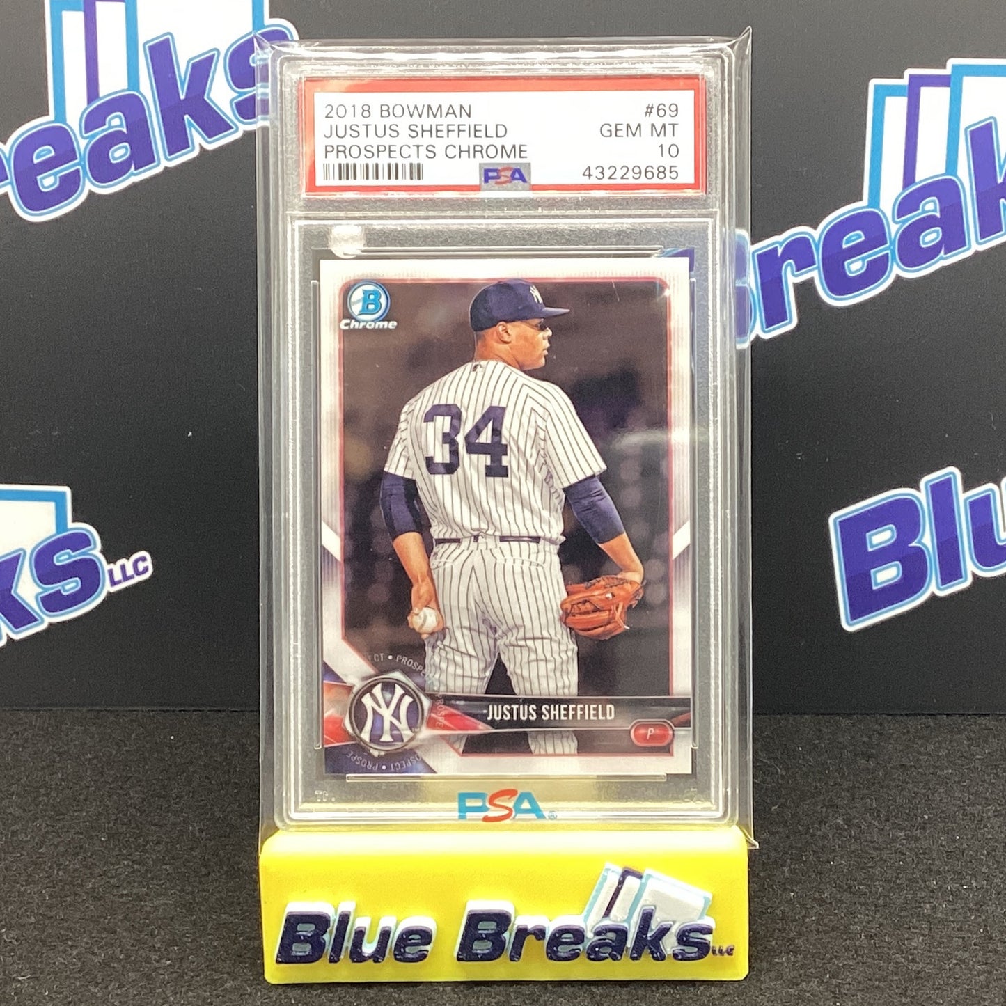 2018 Bowman Justus Sheffield Prospects Chrome PSA 10