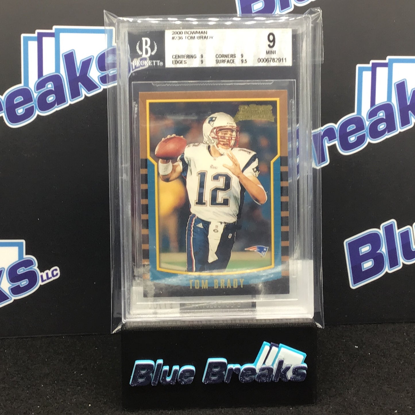 2000 Bowman Rookie Card Tom Brady #236 Beckett 9 Patriots/Buccaneers