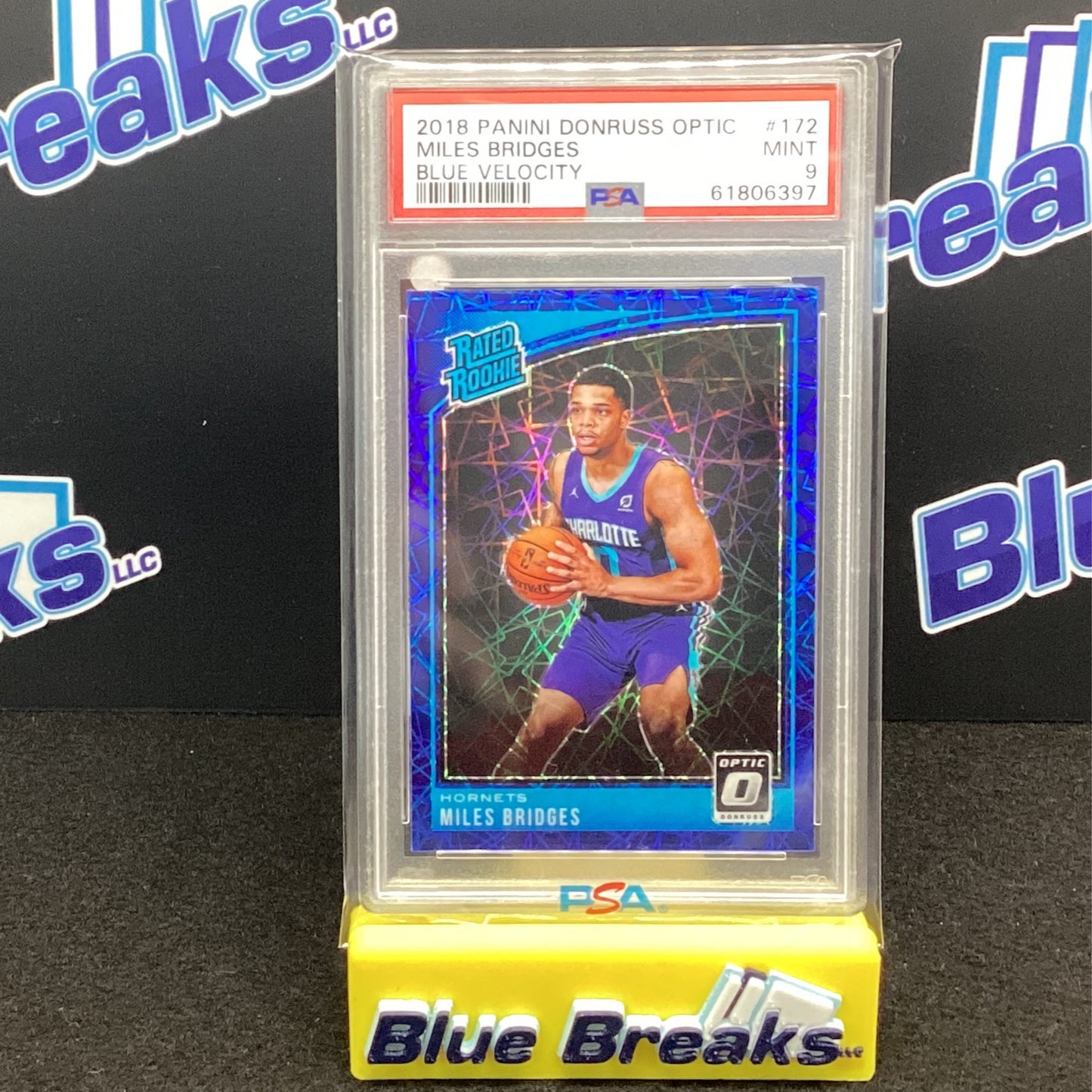 2018 Panini Donruss Optic Miles Bridges Blue Velocity PSA 9
