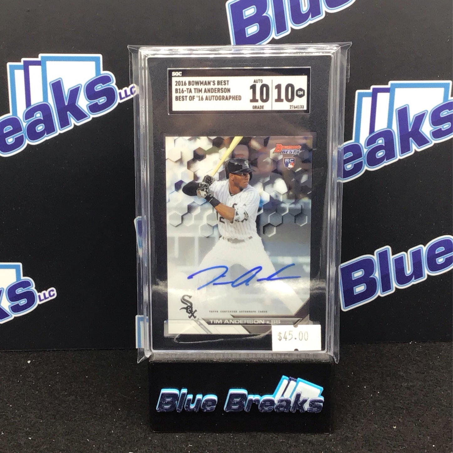2016 Bowman's Best Best of '16 Tim Anderson auto RC #B16-TA SGC 10 10 White Sox