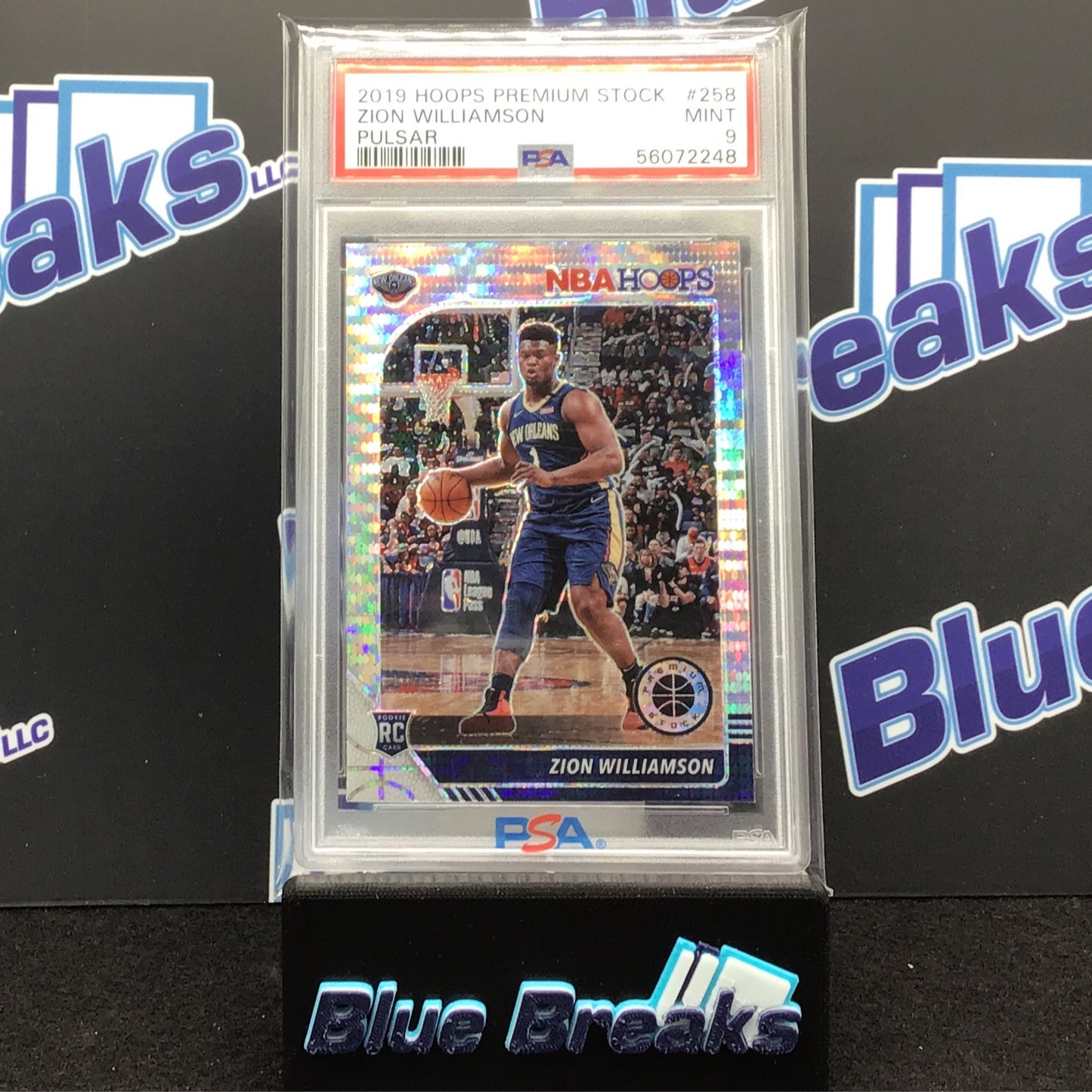 2019 NBA Hoops Premium Stock Pulsar Zion Williamson #258 PSA 9 Pelicans