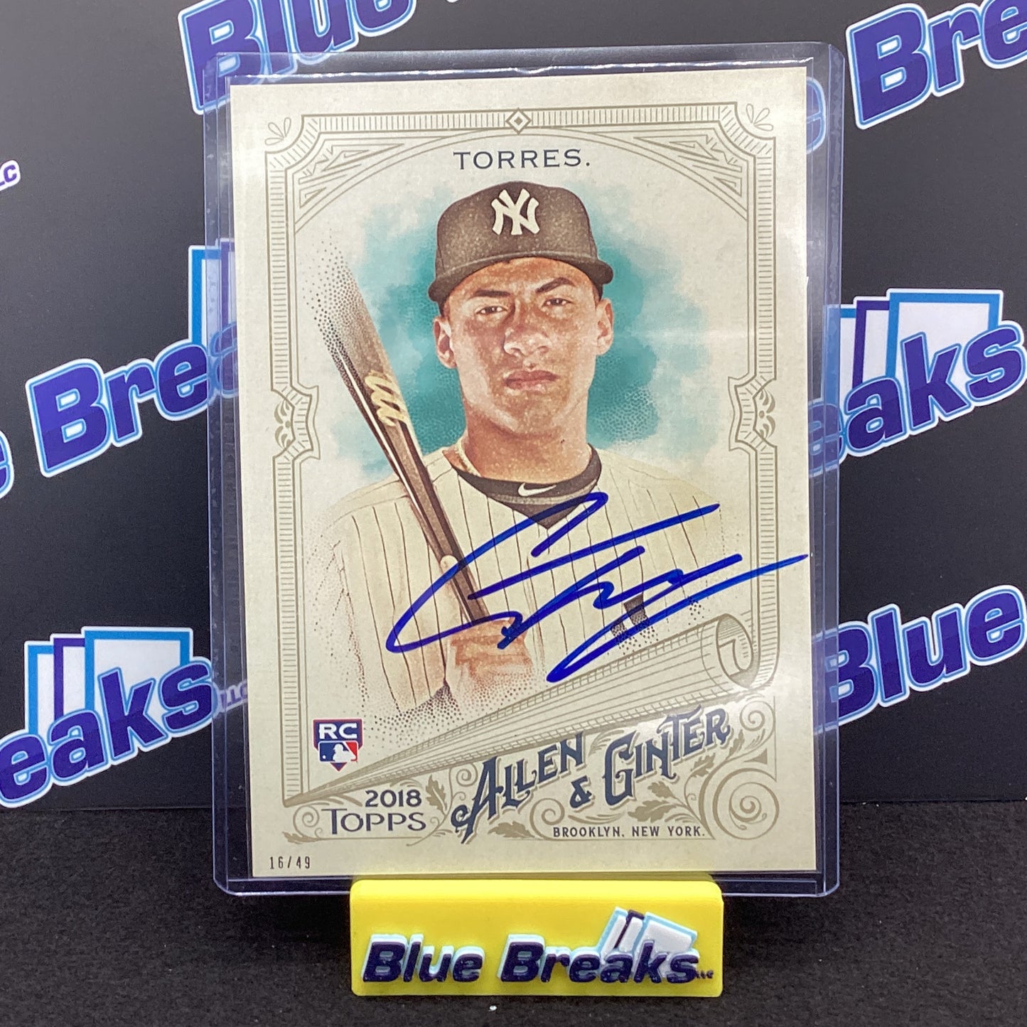 2018 Allen & Ginter Gleyber Torres auto JSA certified