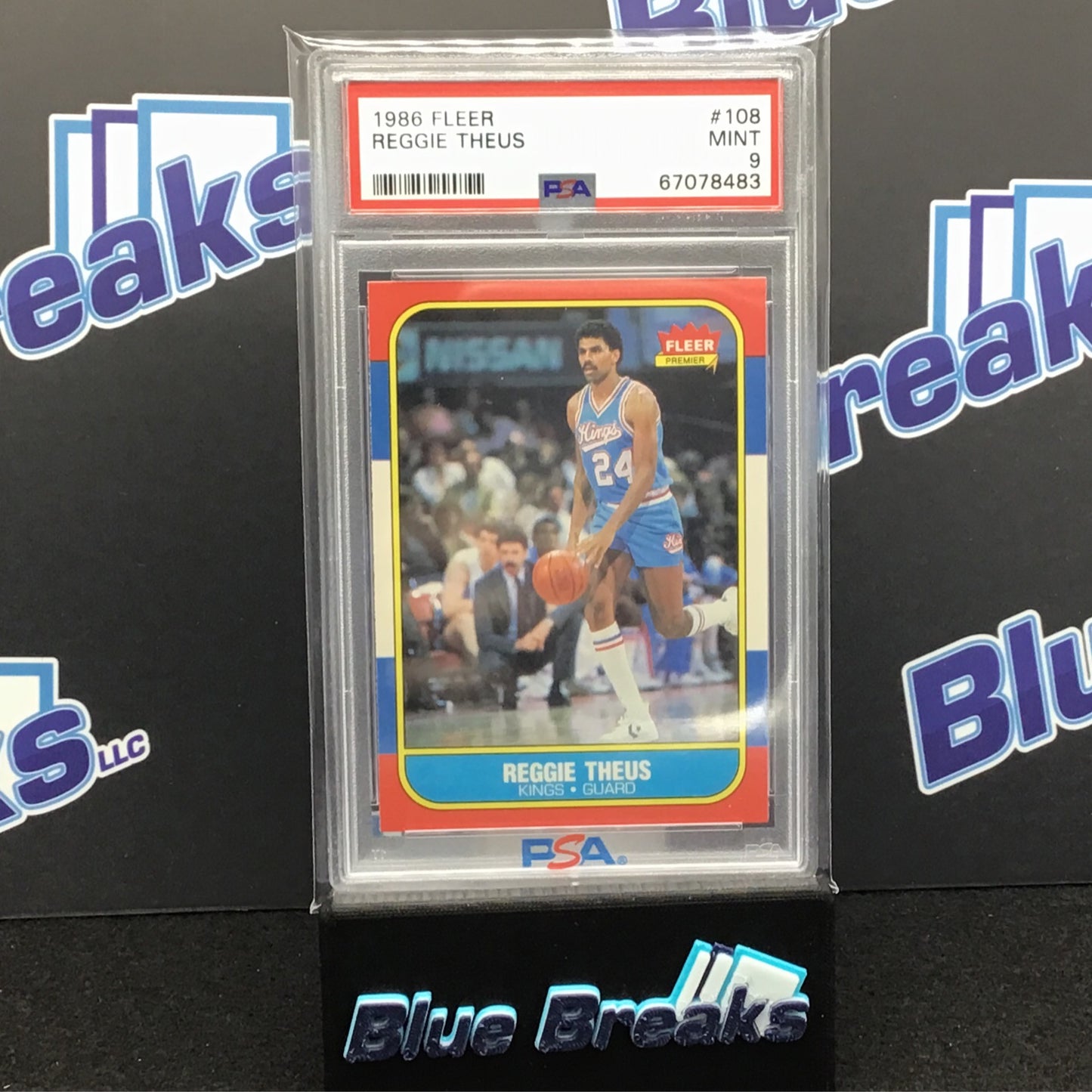 1986 Fleer - Reggie Theus - Kings - #108 - PSA 9