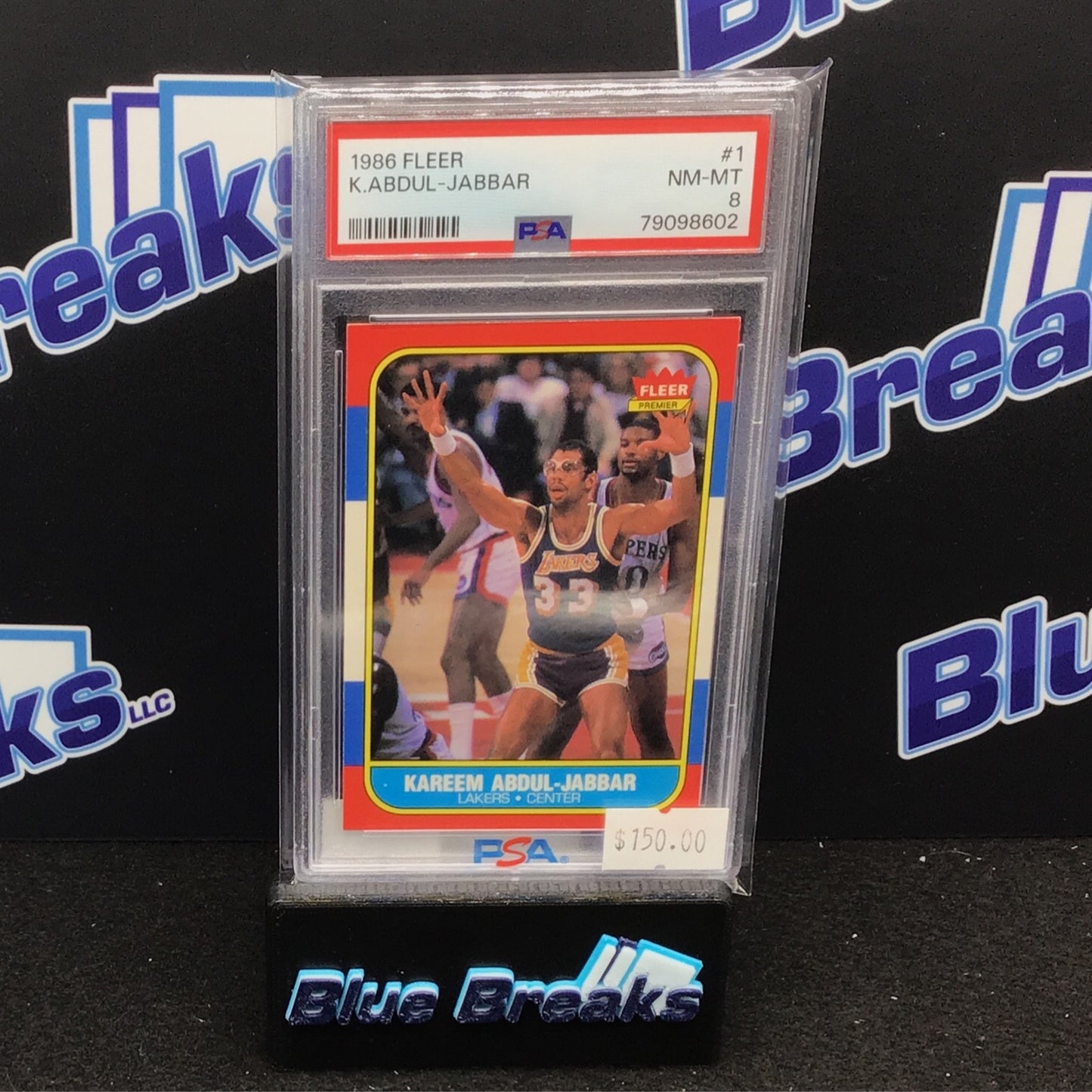 1986 Fleer Kareem Abdul-Jabbar #1 PSA 8 Lakers
