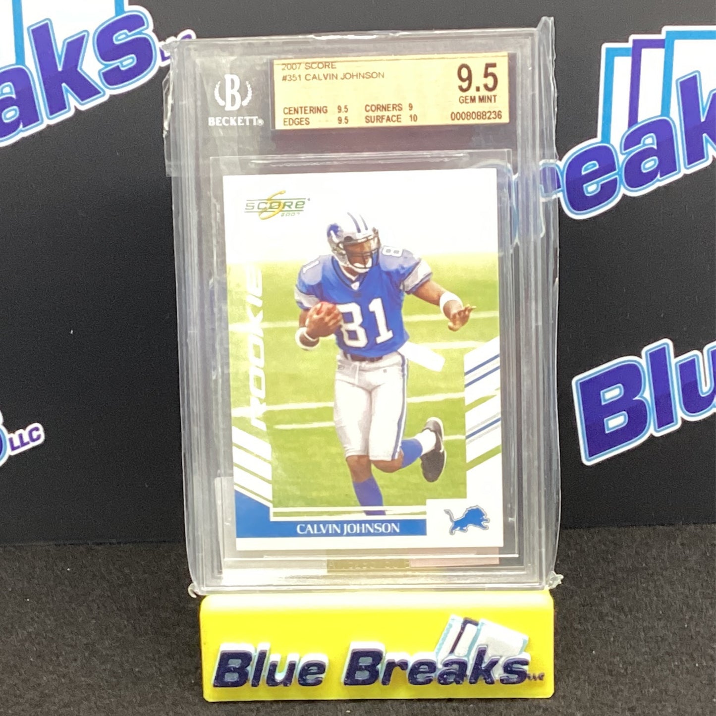 2007 Score Calvin Johnson #351 Beckett 9.5