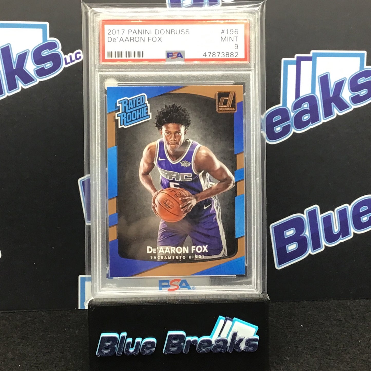 2017 Panini Donruss Rated Rookie De'Aaron Fox #196 PSA 9 Kings
