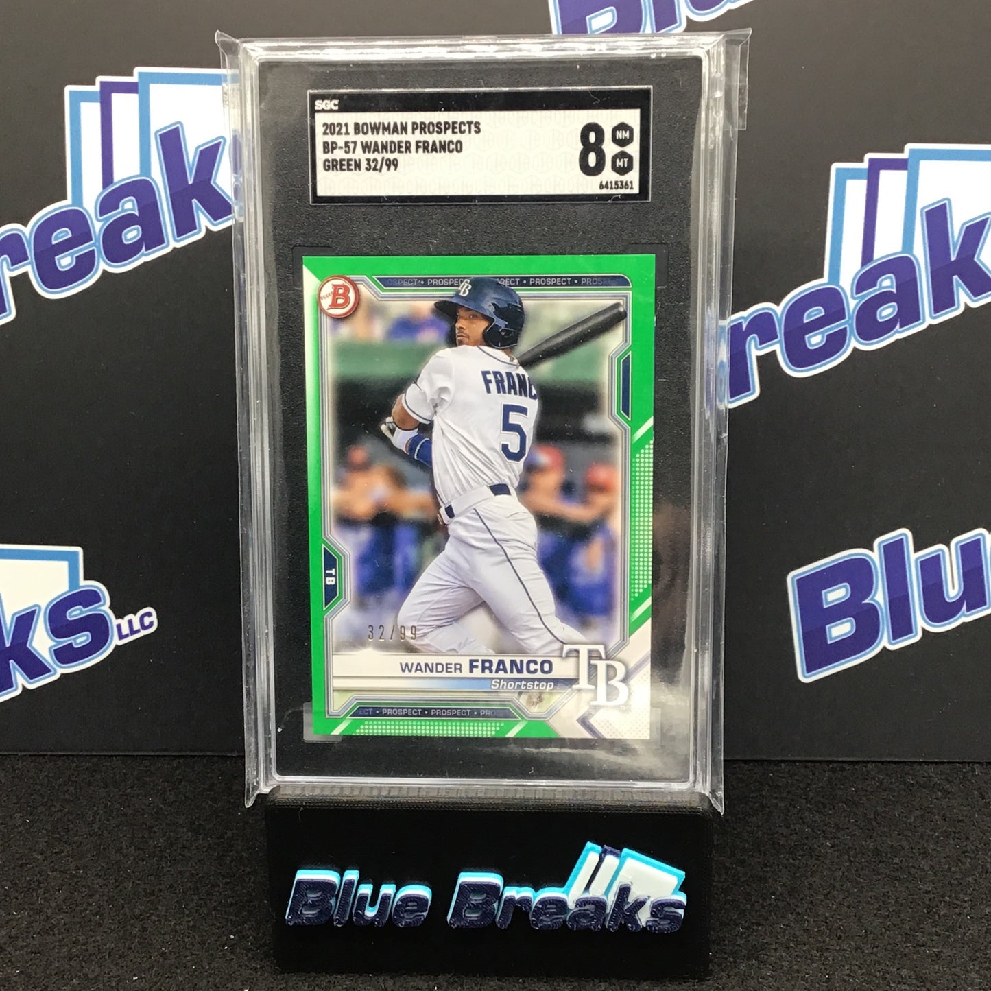 2021 Bowman Prospects Green Wander Franco 32/99 #BP-57 SGC 8 Rays