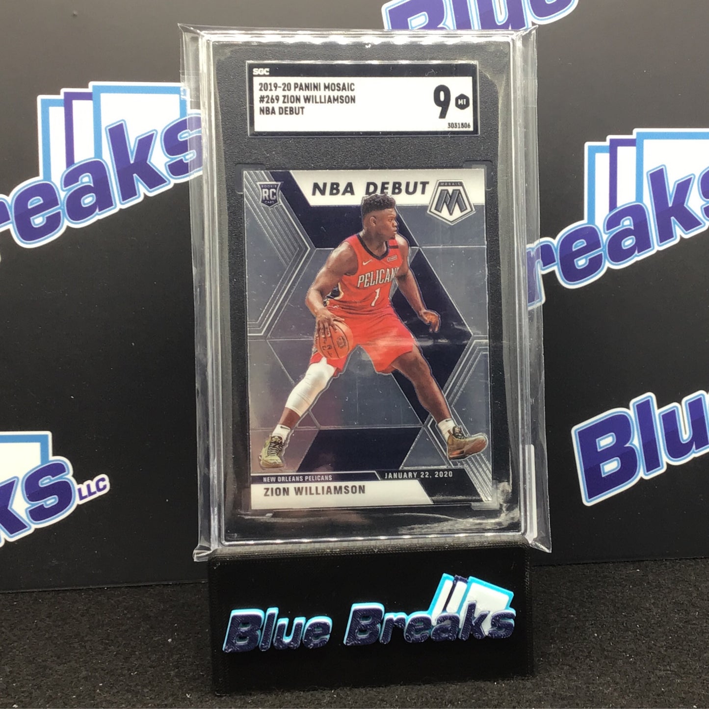 2019 Panini Mosaic NBA Debut Zion Williamson #269 SGC 9 Pelicans