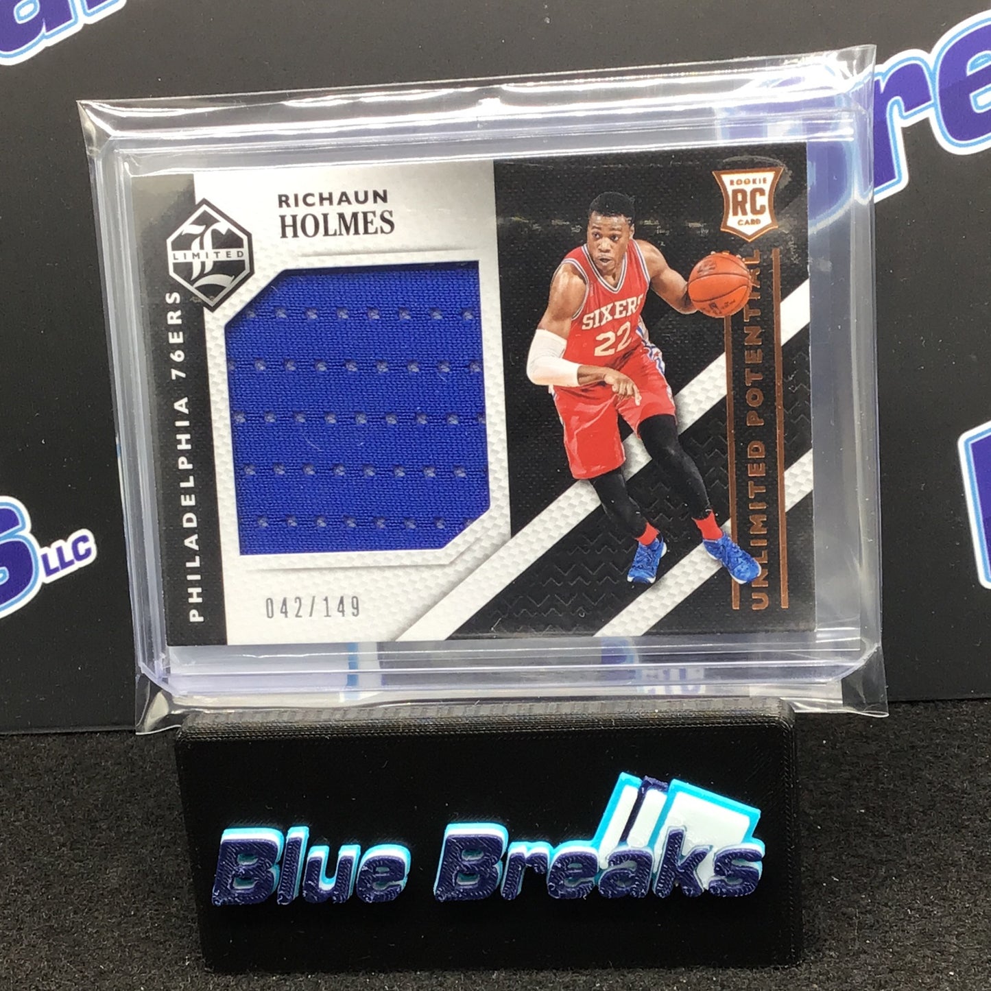 2015-16 Panini Limited Unlimited Potential Richaun Holmes relic 042/149 #17 76ers