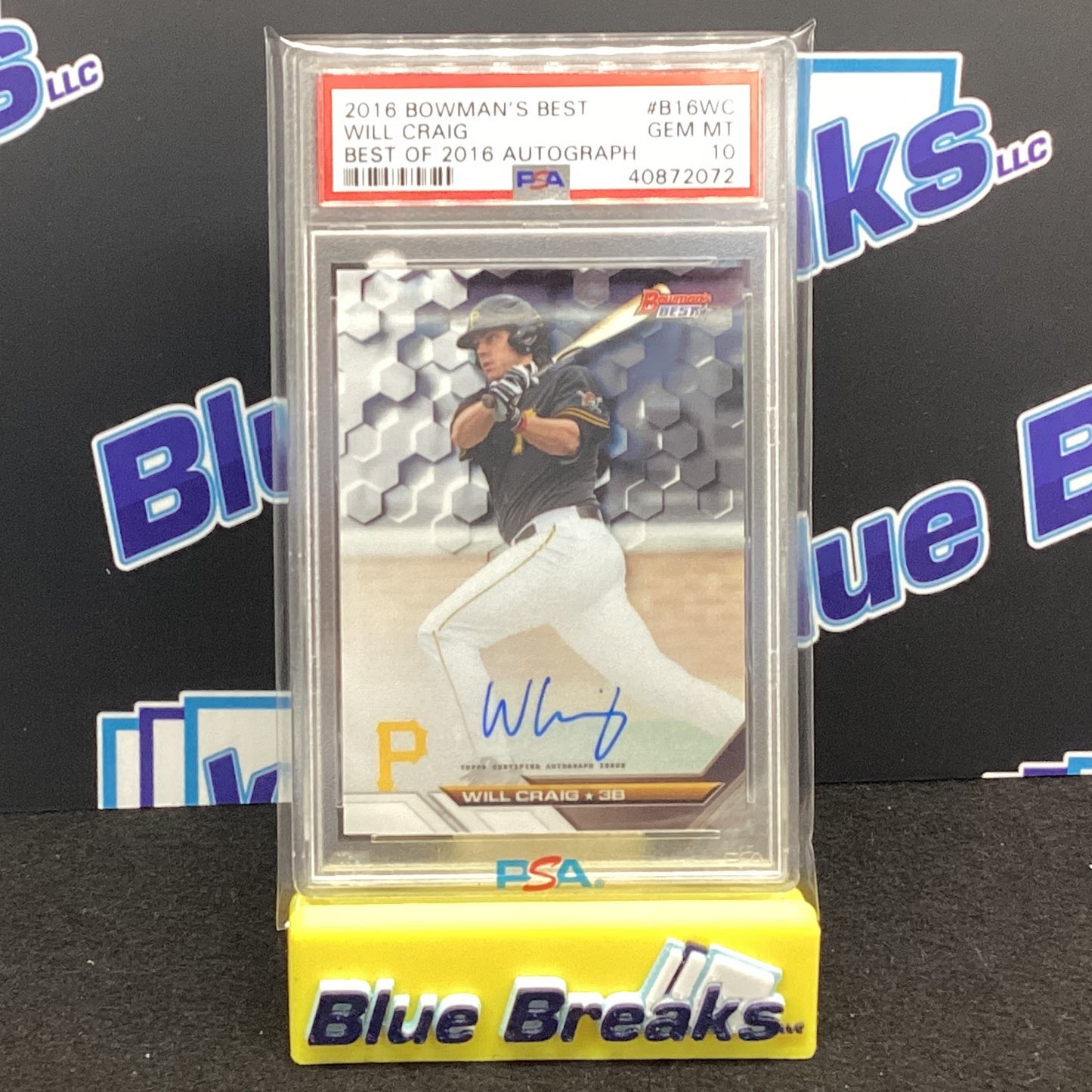 2016 Bowman's Best Will Craig Best of 2016 Autograph PSA 10