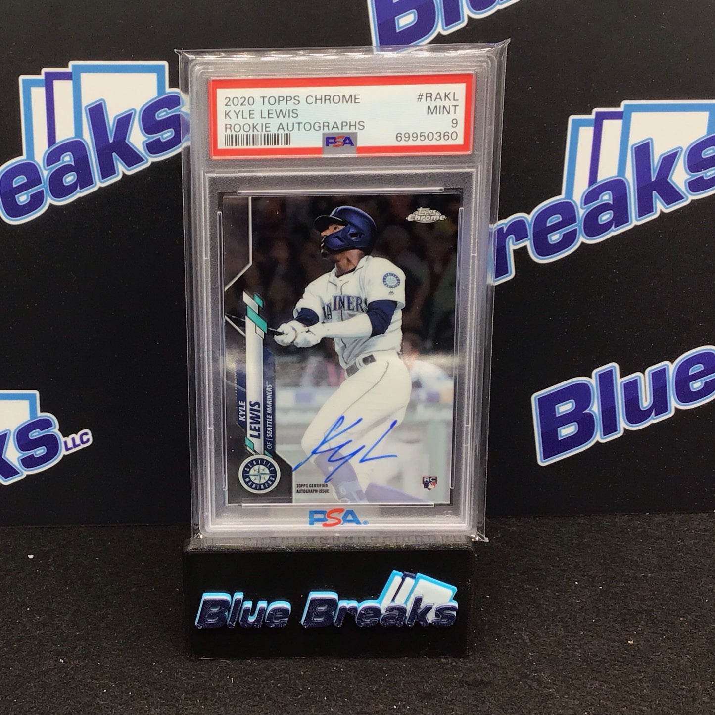 2020 Topps Chrome Kyle Lewis auto RC #PAKL PSA 9 Mariners