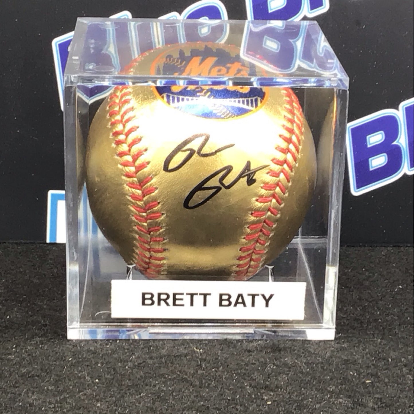 Brett Baty autographed gold Mets baseball Fanatics COA