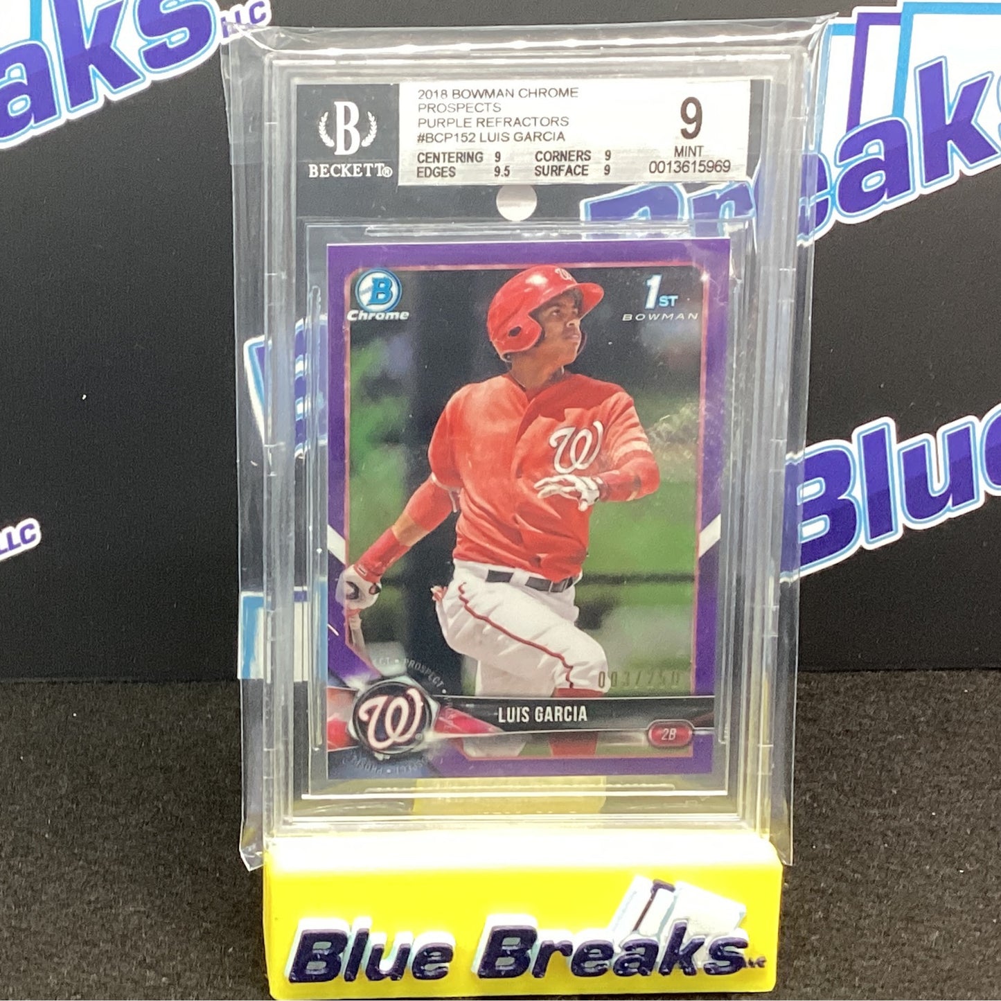2018 Bowman Chrome - Purple Refractor - Luis Garcia 3/250