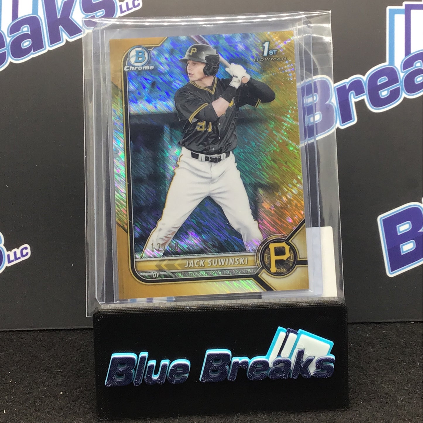 2022 Bowman Chrome 1st Bowman Gold Shimmer Jack Suwinski 12/50 #BCP-84 Pirates