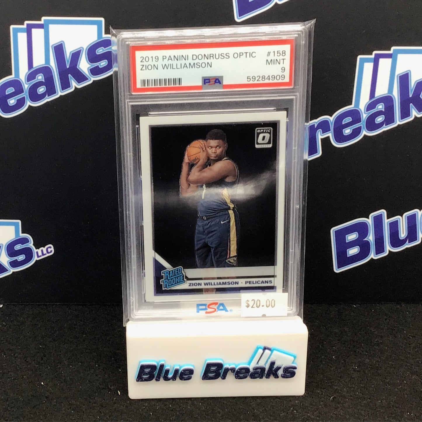 2019 Panini Donruss Optic Rated Rookie Zion Williamson #158 PSA 9 Pelicans