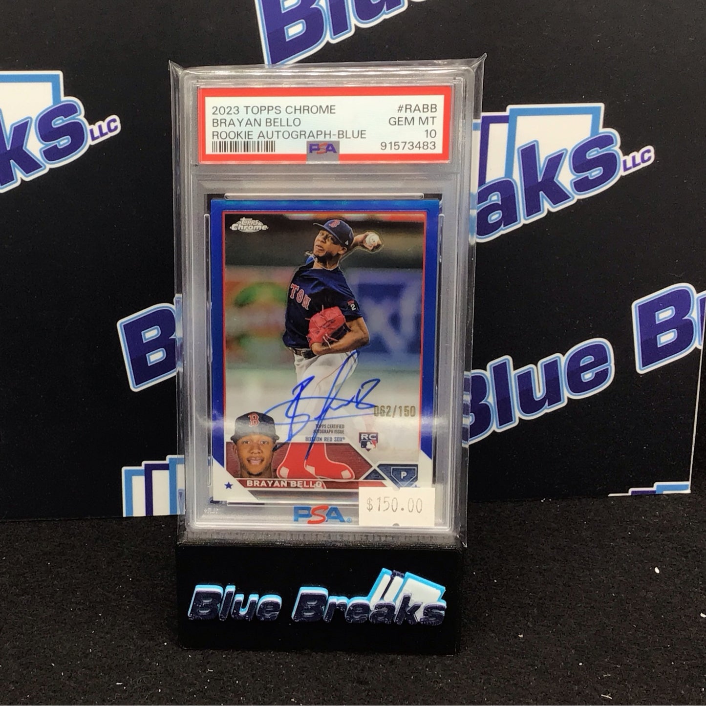 2023 Topps Chrome Blue Brayan Bello auto 062/150 RC #RABB PSA 10 Red Sox
