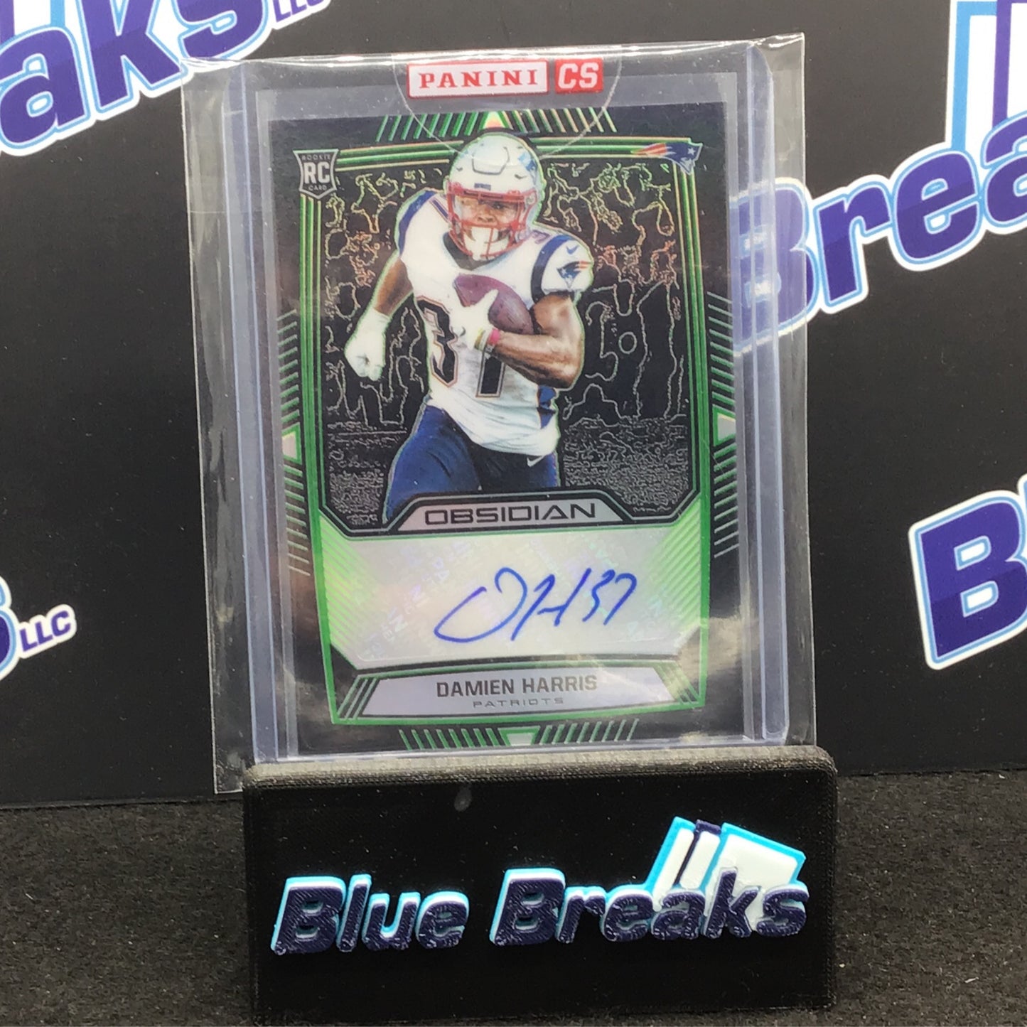 2019 Panini Obsidian - Damien Harris - Green - Auto - 21/50 - New England Patriots