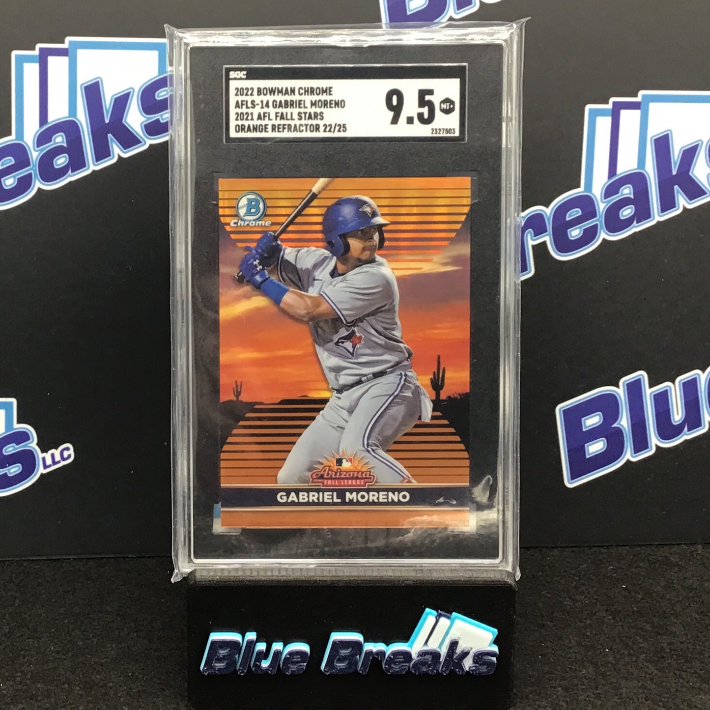 2022 Bowman Chrome - Orange Refractor - 2021 AFL Fall Stars - Gabriel Moreno - 22/25 - #AFLS-14 - SGC 9.5 - baseball - Blue Jays