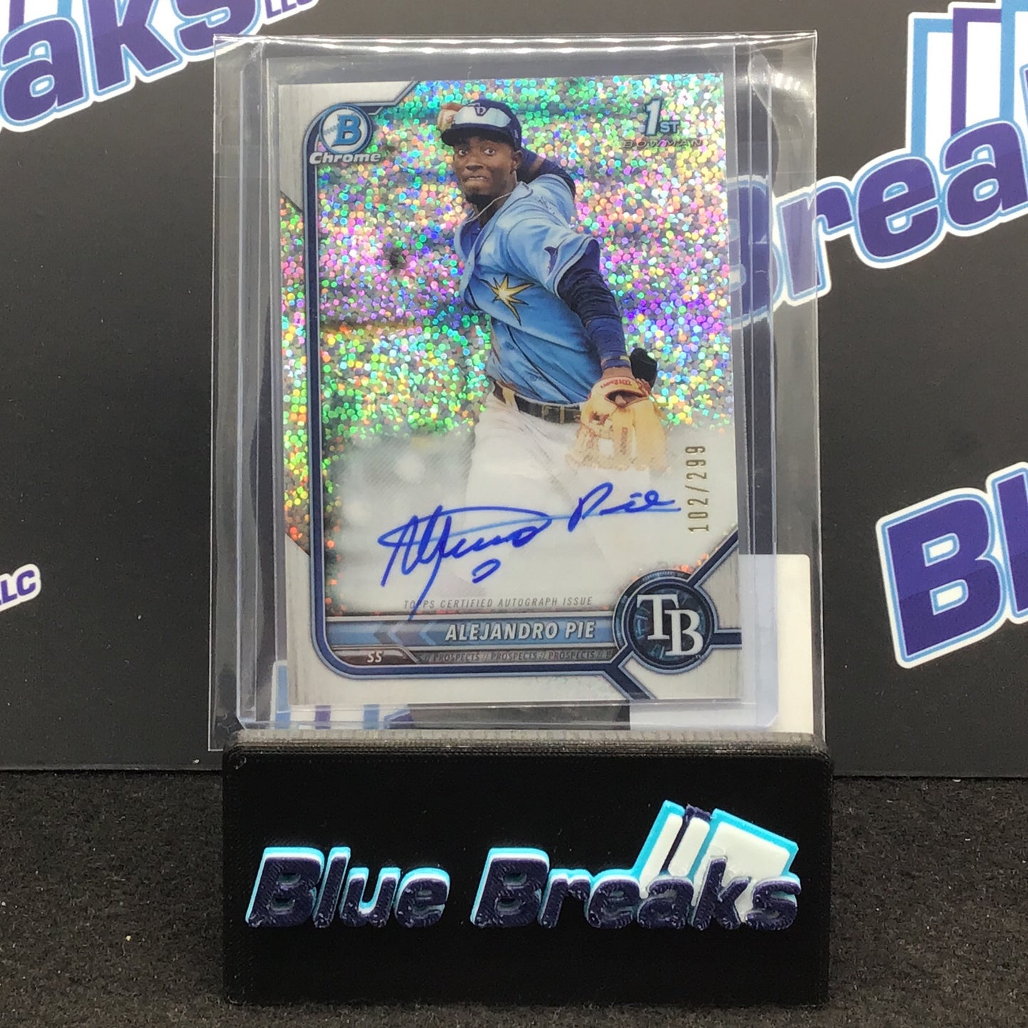 2022 Bowman Chrome 1st Bowman Speckle Alejandro Pie auto 102/299 #CPA-AP Rays