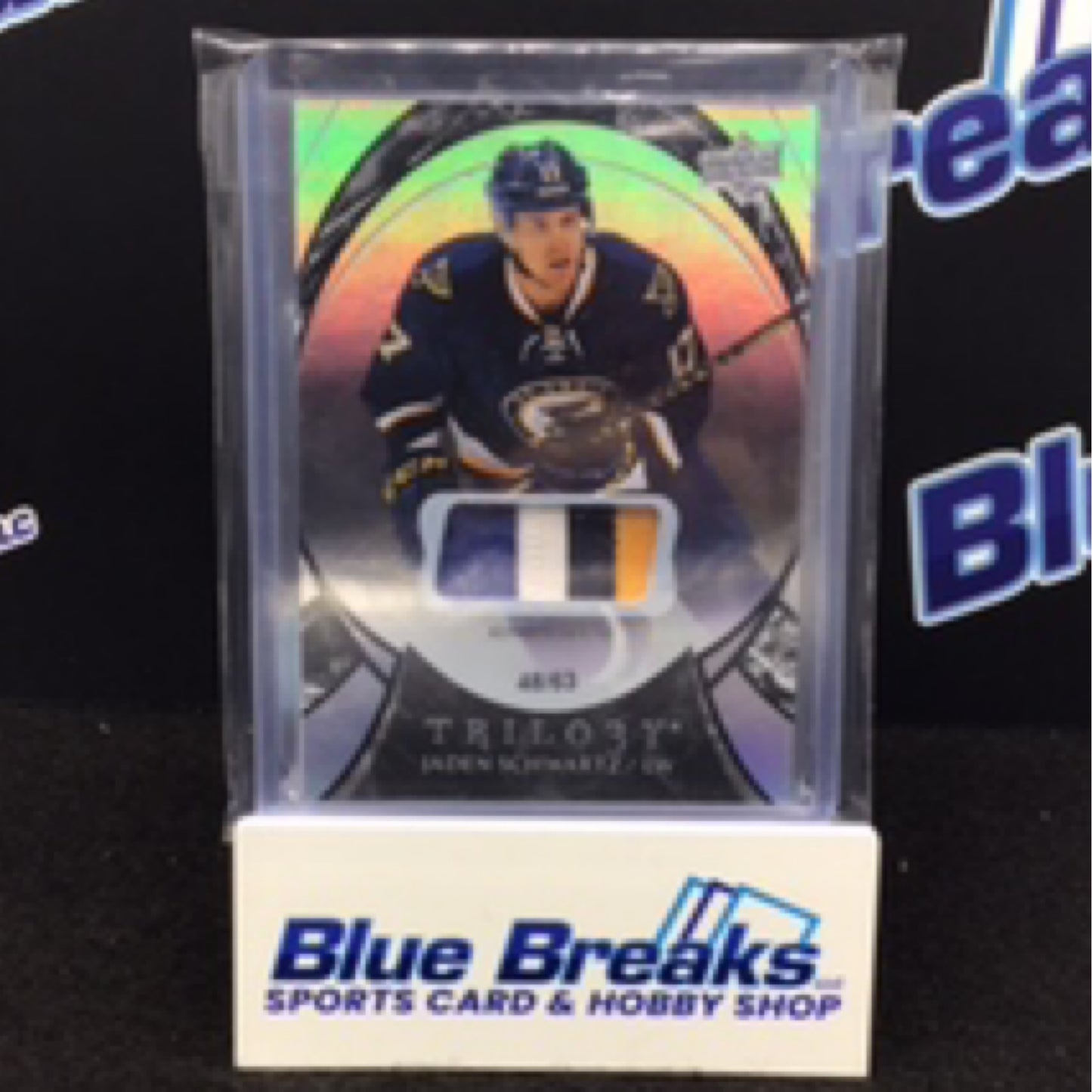 2015-16 Upper Deck Trilogy Jaden Schwartz relic 48/63 #75 Blues