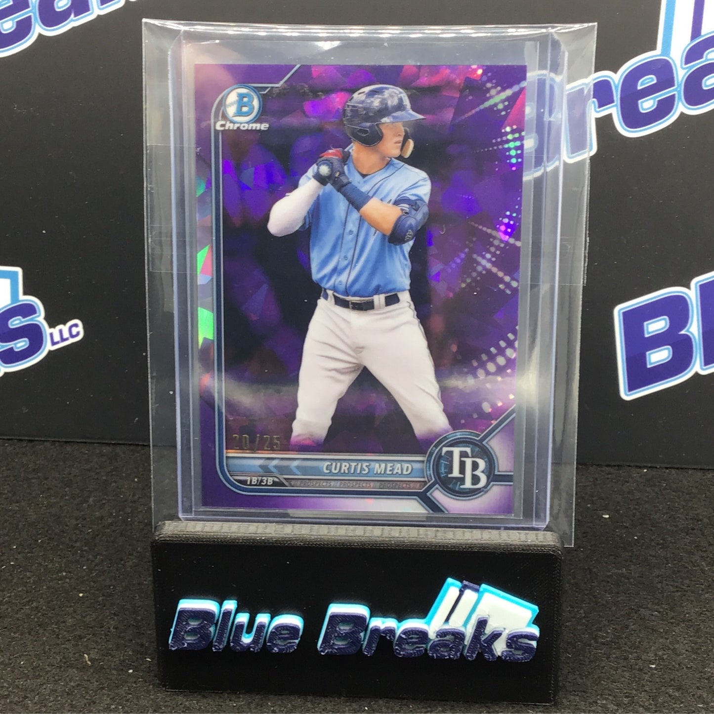 2022 Bowman Chrome Prospect - Curtis Mead - Tampa Bay Rays - BCP-223 - 20/25 Purple
