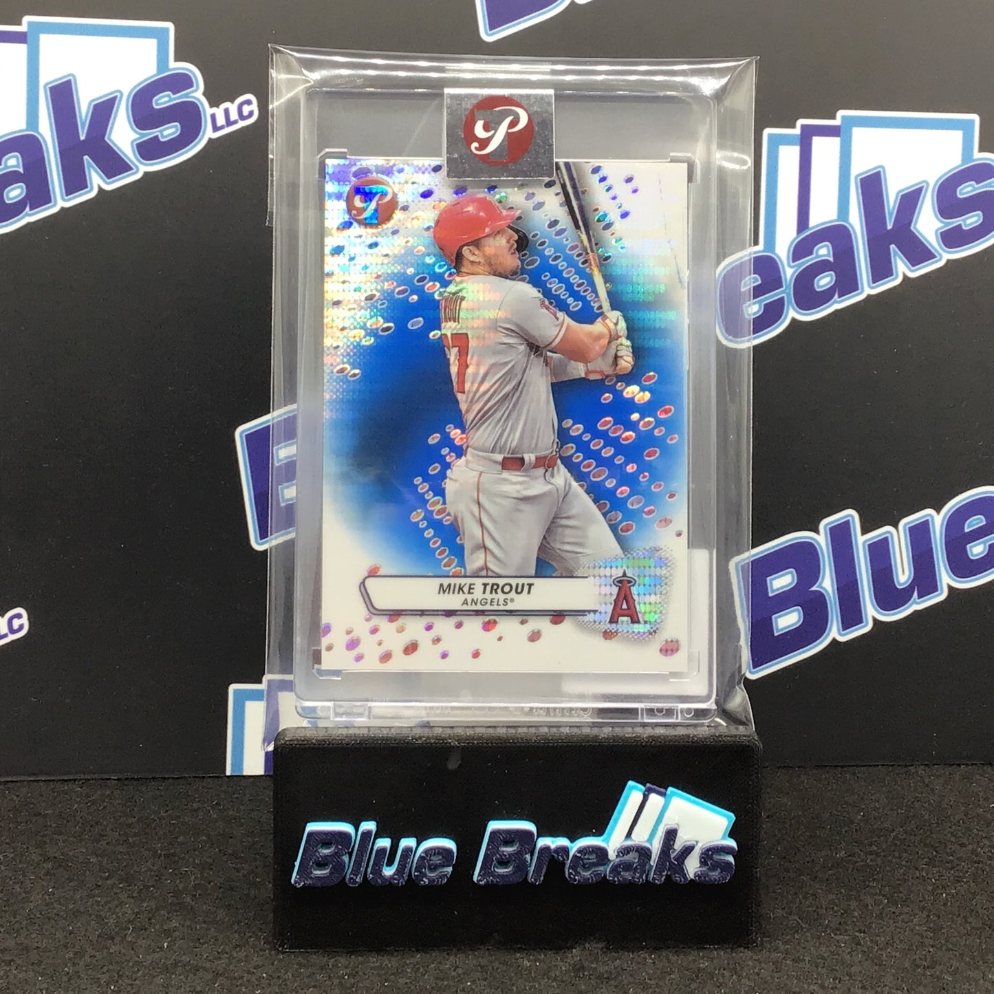 2023 Topps Pristine Blue Mike Trout Encased 04/75 #27 Angels