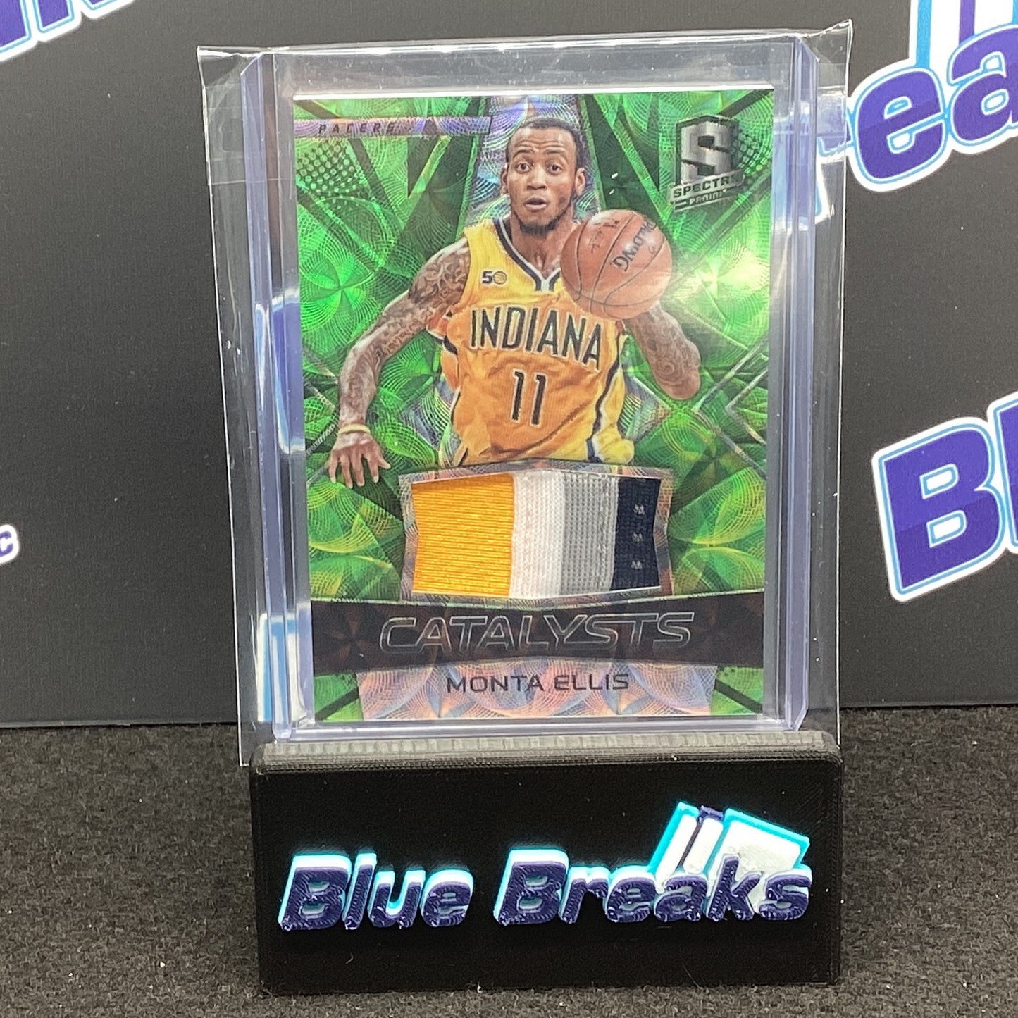 2016-17 Panini Spectra Neon Green Catalysts Monta Ellis relic 15/25 #16 Pacers