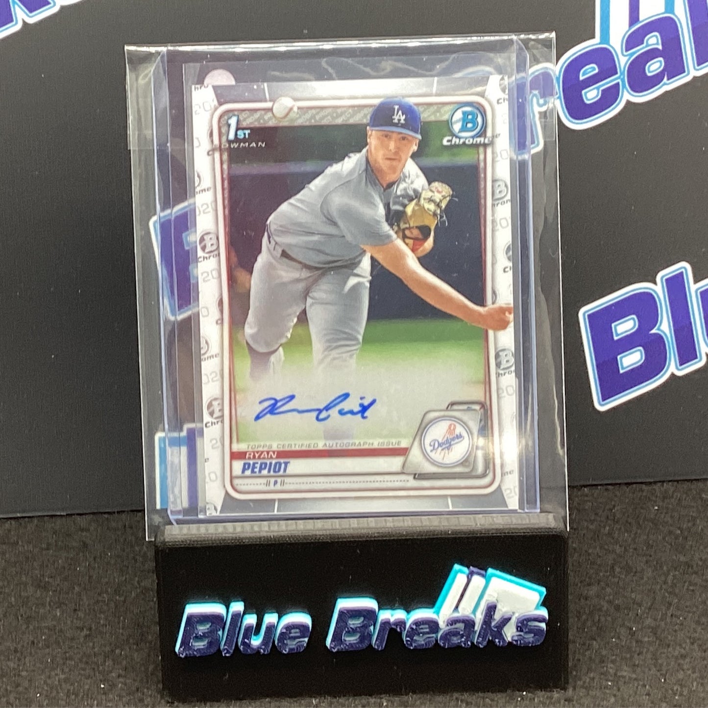 2020 Bowman Chrome 1st Bowman Ryan Pepiot auto #CPA-RPE Dodgers