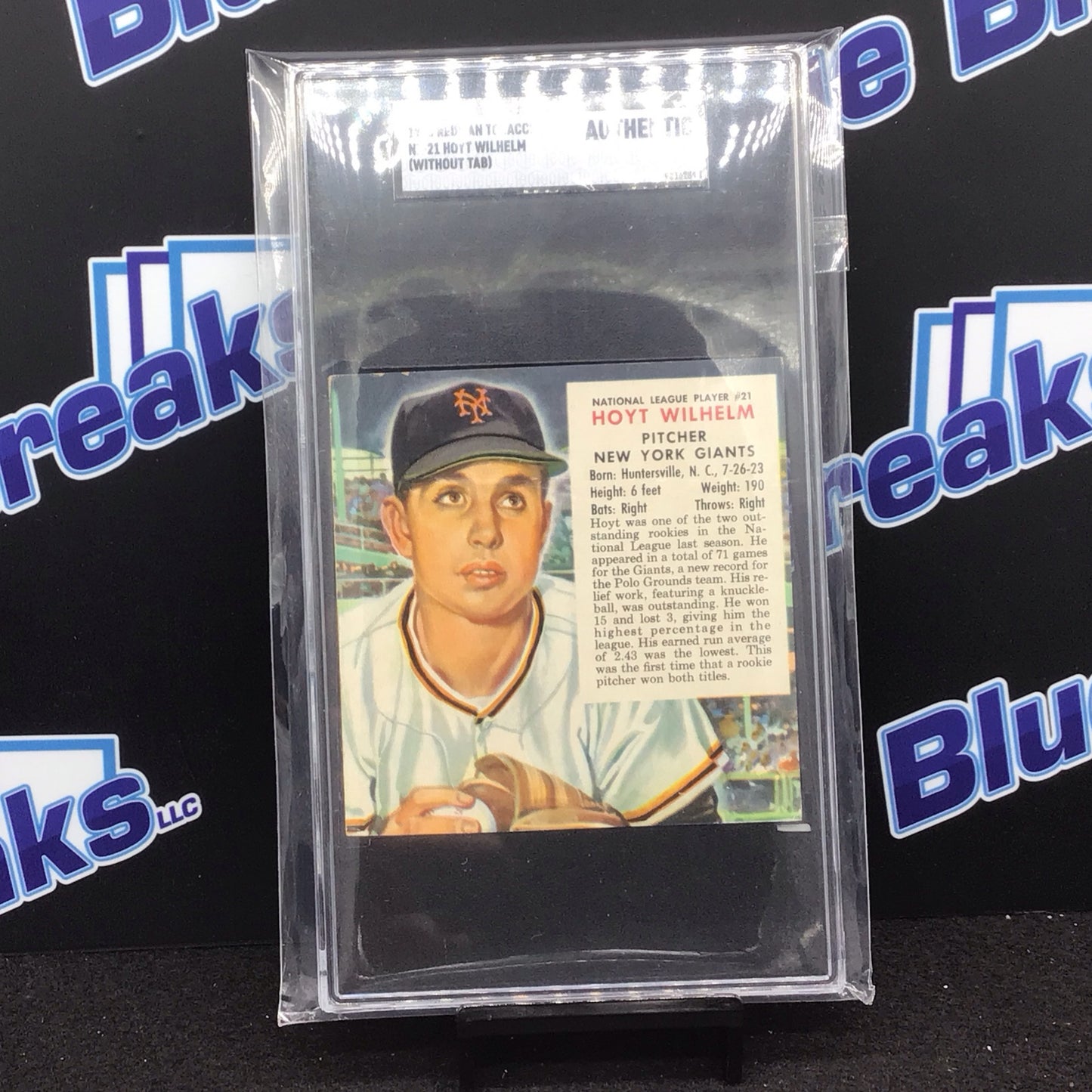 1953 Redman Tabacco Hoyt Wilhelm (without tab) #NL-21 SGC Authentic