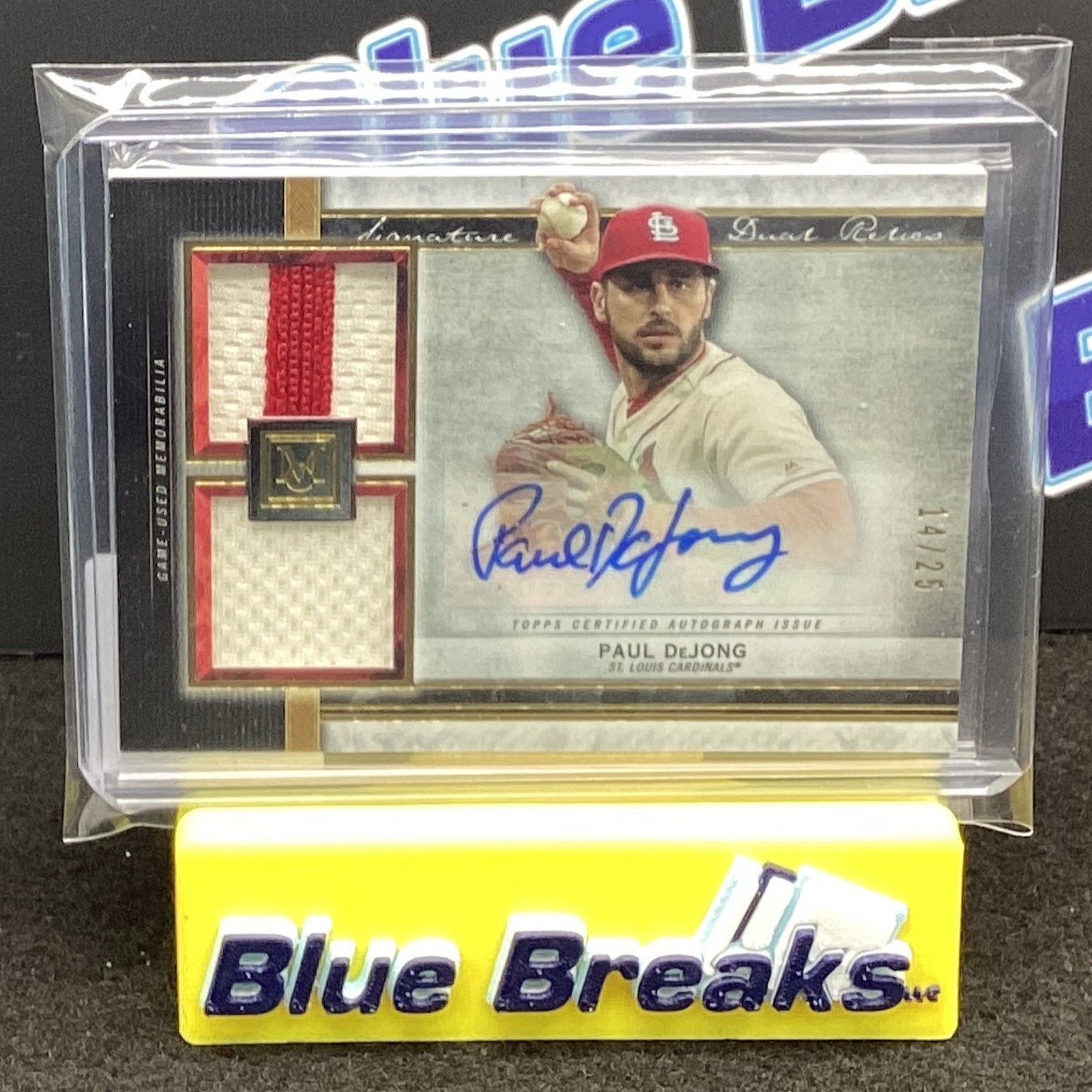 2020 Topps Museum Collection Signature Swatches Dual Relic Autograph Paul DeJong 14/25 SSDA-PD
