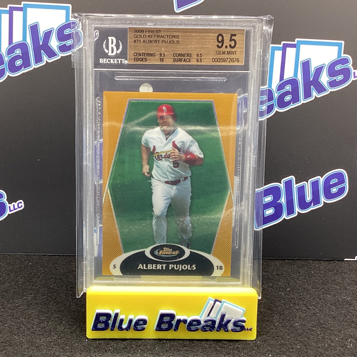 2008 Finest - Albert Pujols - Gold Refractors BGS 9.5