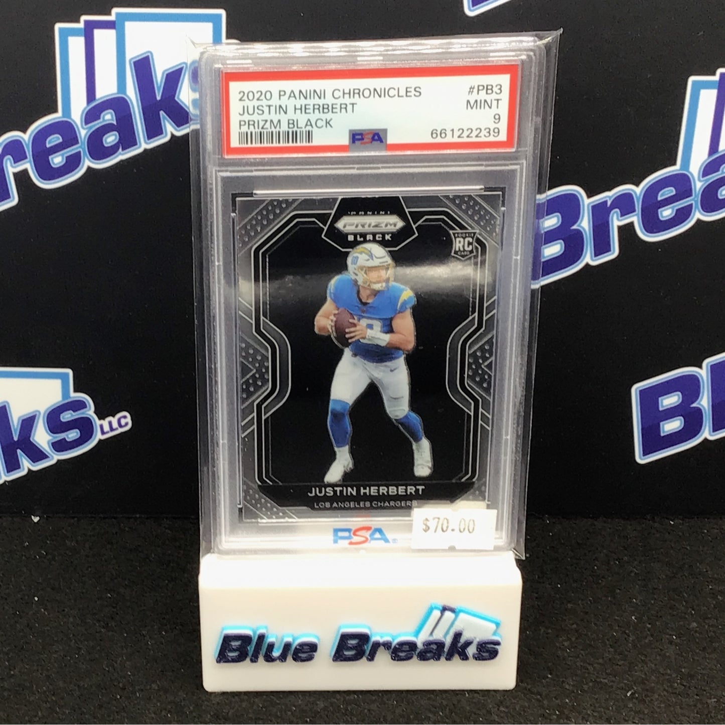 2020 Panini Chronicles Prizm Black Justin Herbert #PB3 PSA 9 Chargers