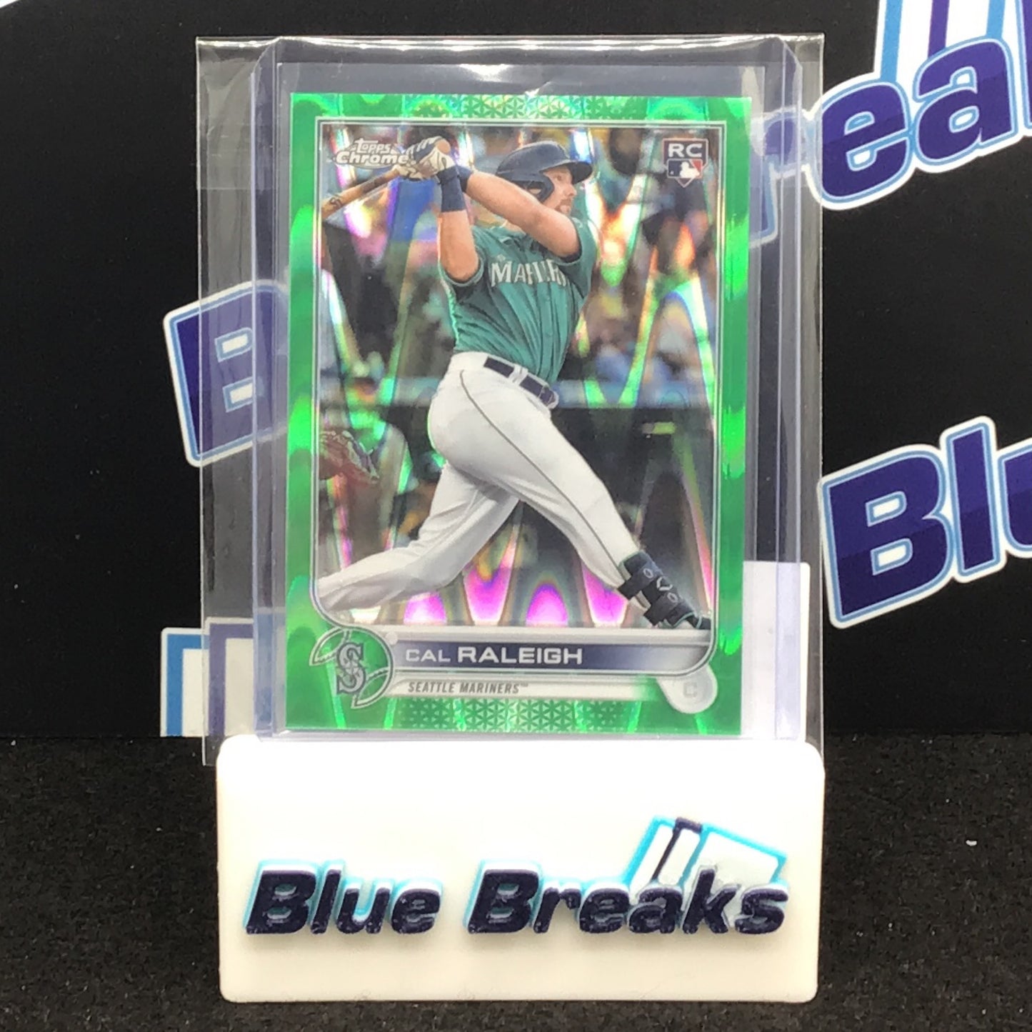 2022 Topps Chrome Green Ray Wave Cal Raleigh 55/99 RC #149 Mariners
