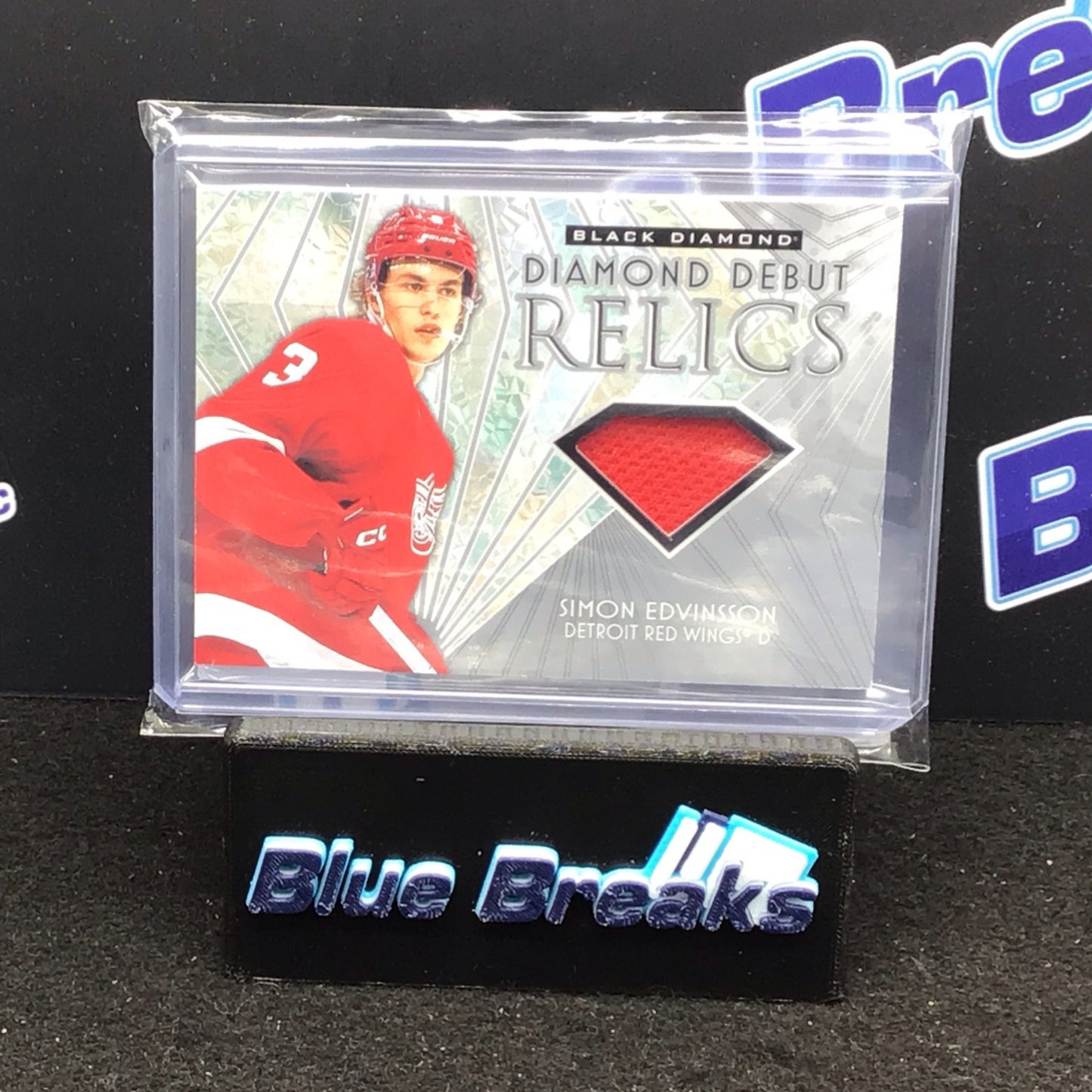 2023-24 Upper Deck Black Diamond Hockey Diamond Debut Relics Simon Edvinsson #DD-SE Redwings
