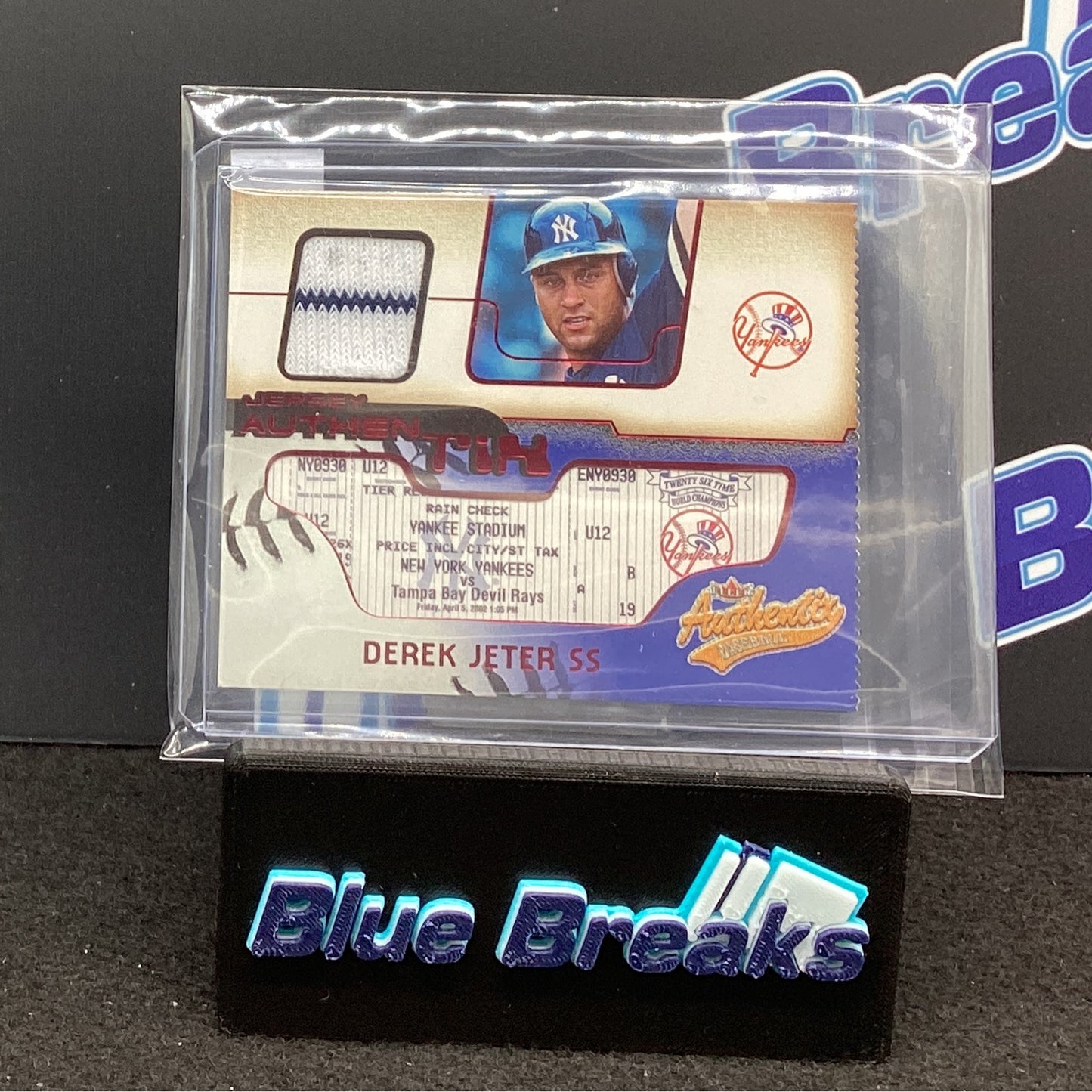 2002 Fleer Jersey Authentix Derek Jeter #JA-DJ Ripped