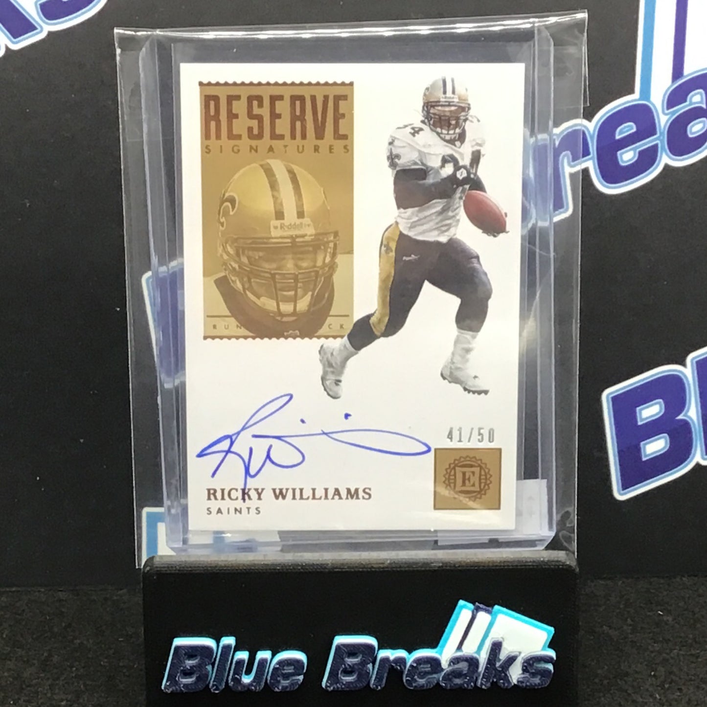 2019 Panini Encased Ricky Williams auto 41/50 #RS-RWI Saints