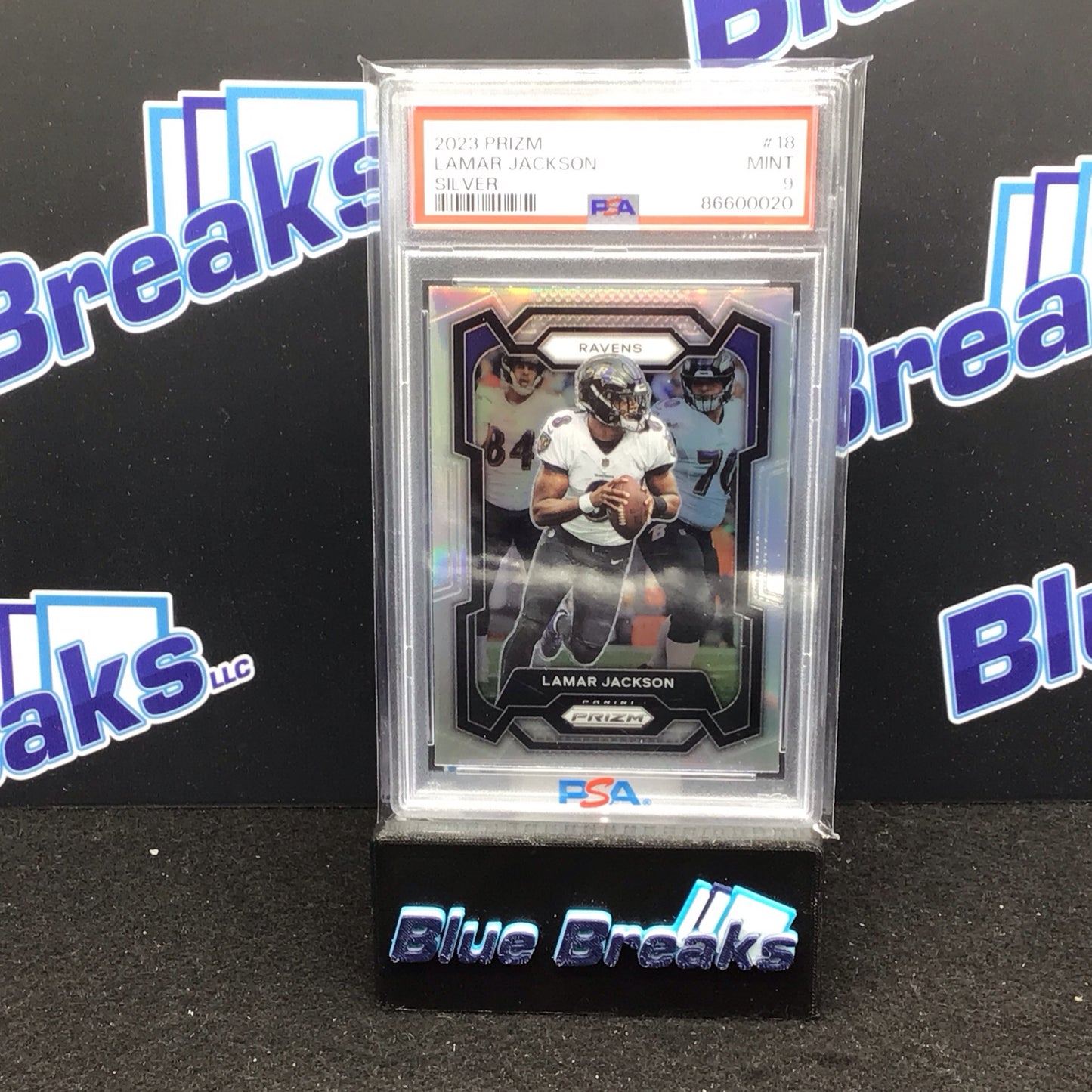 2023 Panini Prizm Silver Lamar Jackson #18 PSA 9 Ravens