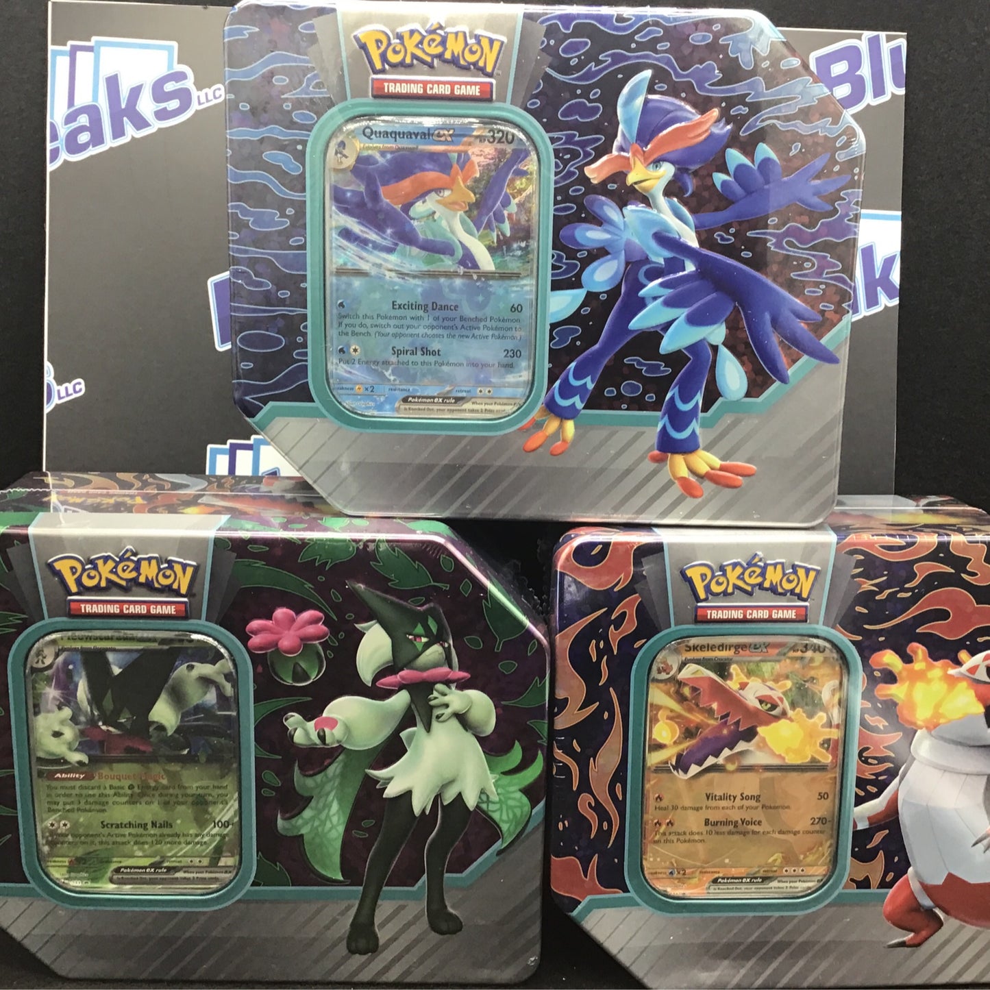 Pokémon Paldea Partners Tin: Meowscarada, Skeledirge, Quaquaval